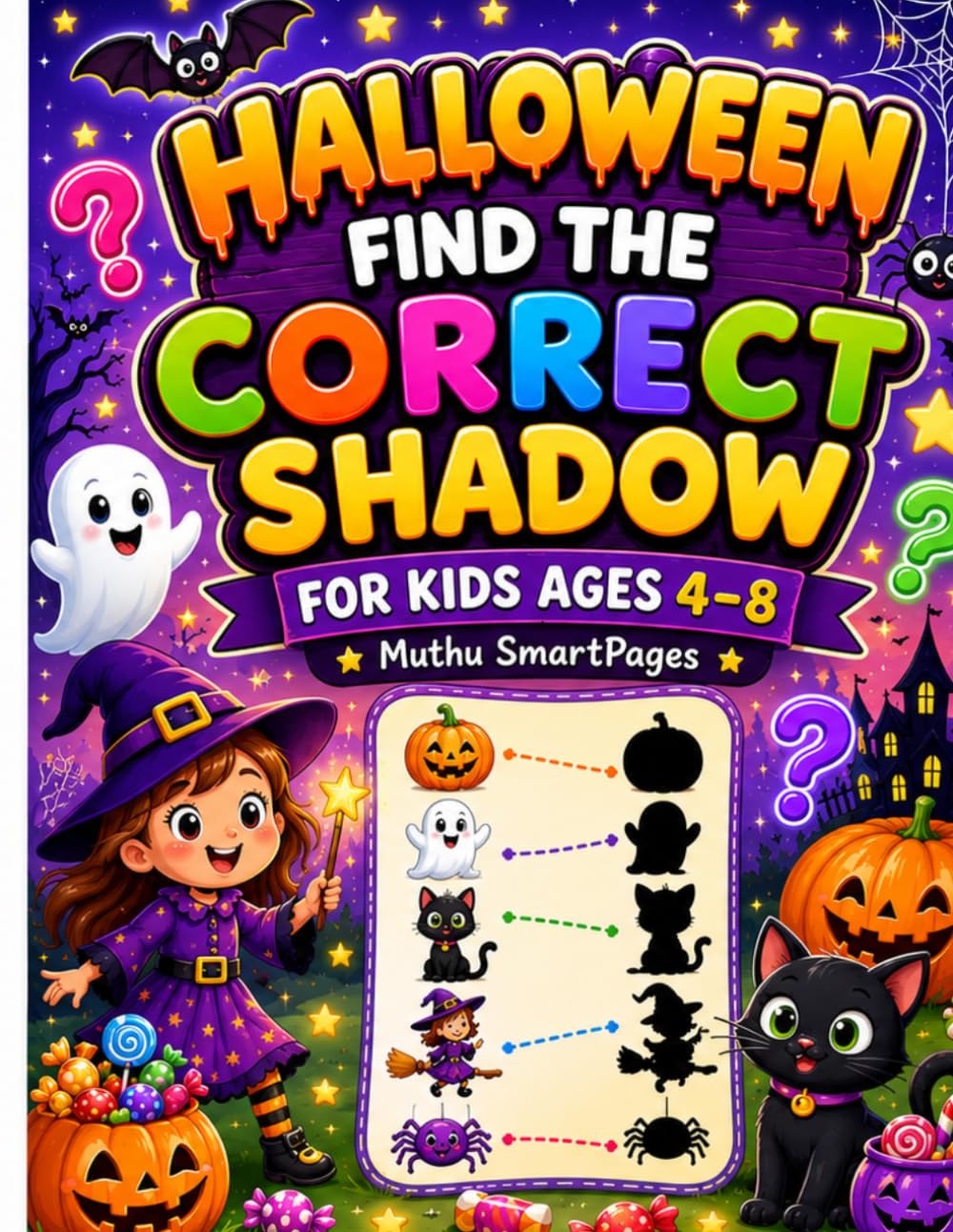 Halloween Find the Correct Shadow for Kids Ages 4–8: Fun Shadow Matching Puzzles with Pumpkins, Ghosts, Witches & Trick-or-Treat Fun