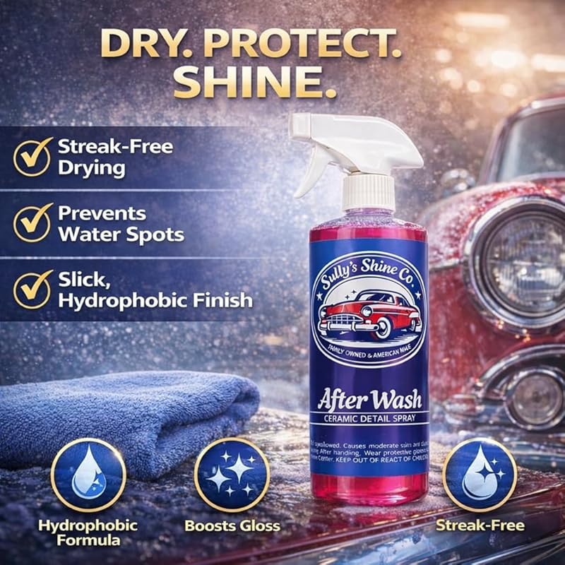 Ceramic Spray Coating for Cars – After Wash Ceramic Detail Spray, SiO2 Ceramic Spray Wax, Hydrophobic Paint Protection, High Gloss Shine & Slick Finish – Sully’s Shine Co
