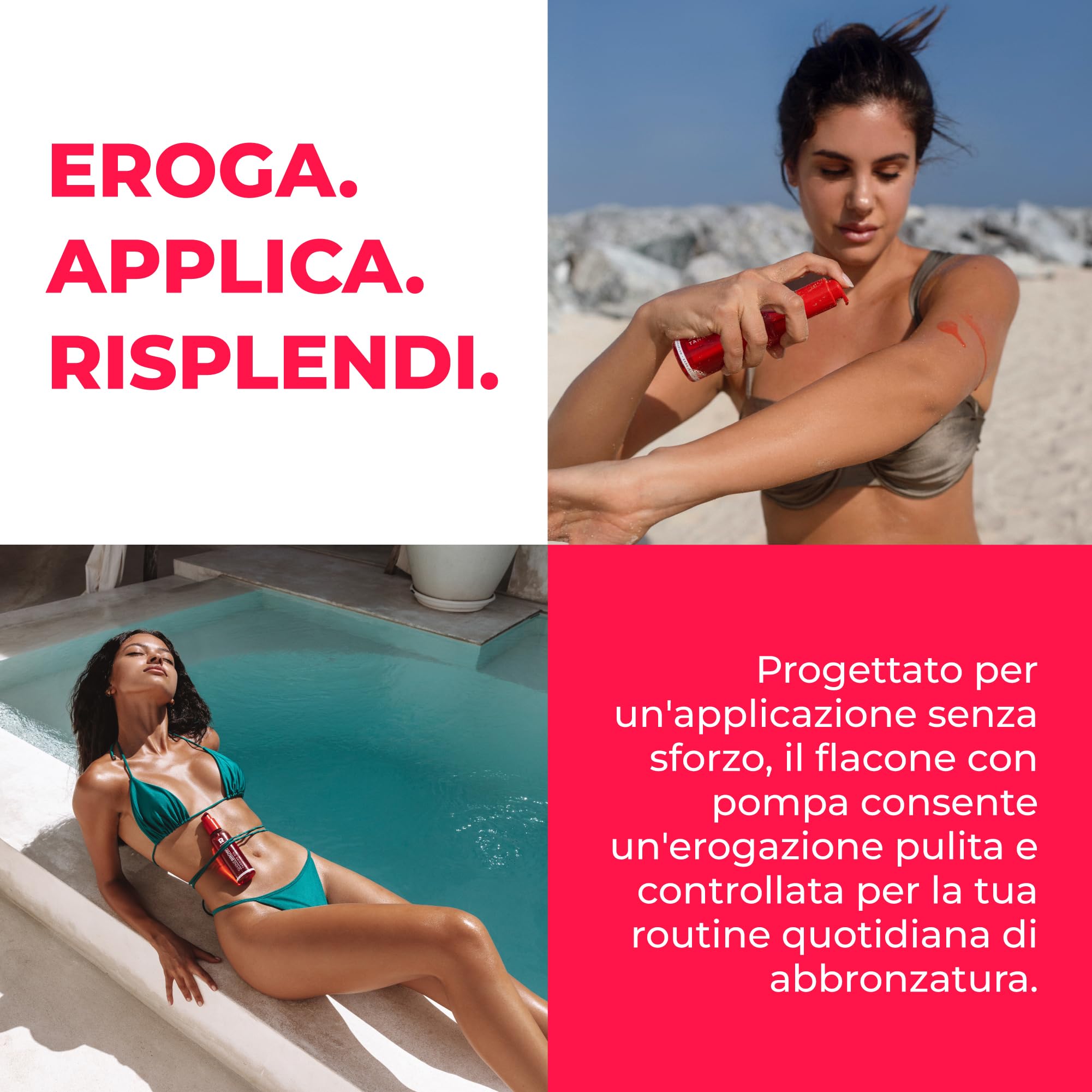 BYROKKO Shine Brown Watermelon Olio Abbronzante Solare (145 ml), Acceleratore di Abbronzatura super rapido, efficace al Sole e nei Lettini Solari, con formula resistente all’acqua