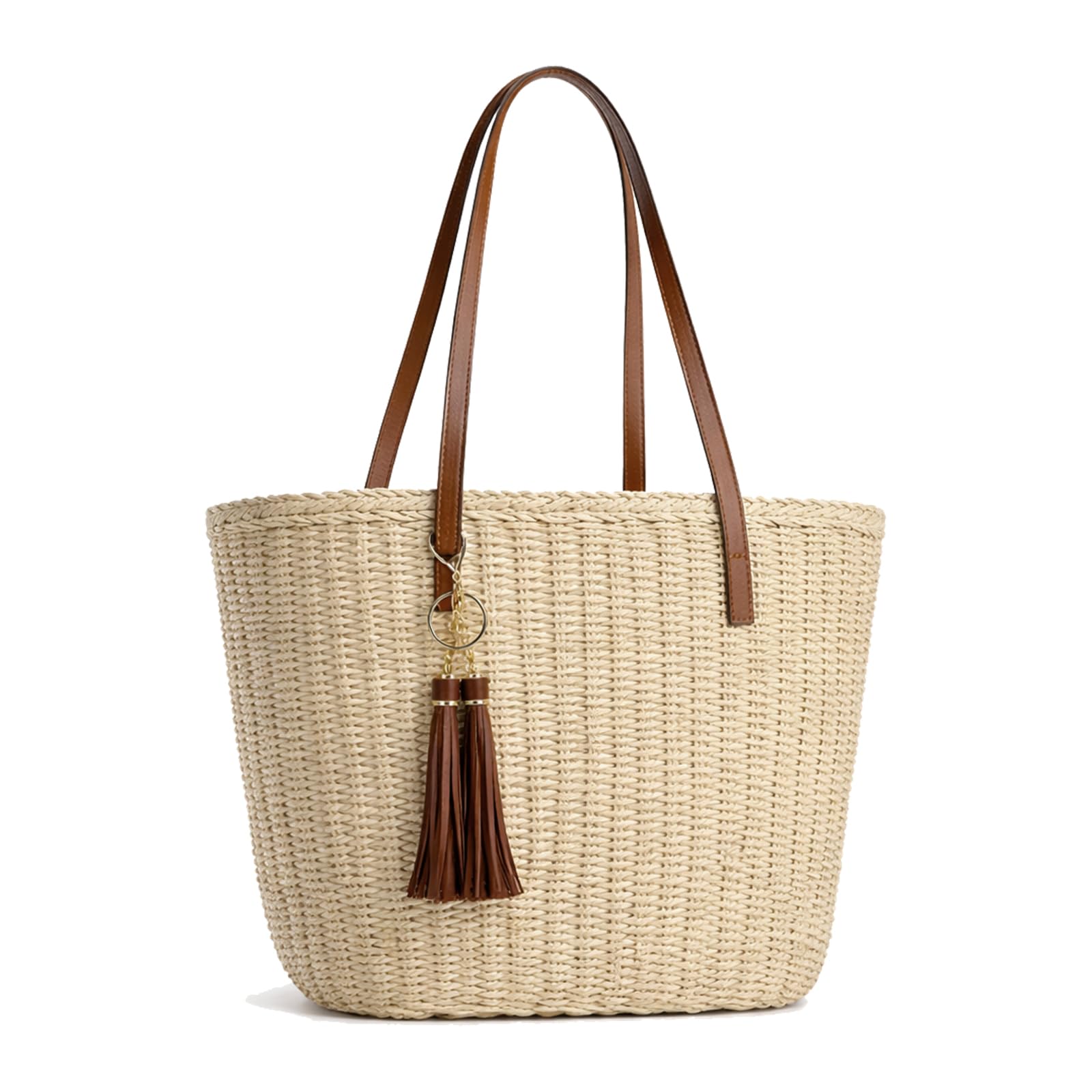 Photo 1 of BVNTBZC Large Straw Tote Bag - Beige