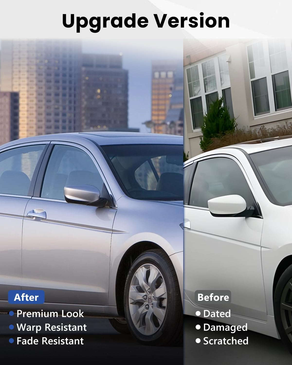 Mirror Cover Caps Trims for for Hon-da Accord 2008 2009 2010 2011 2012, Mirror Cover Horn Clip-on Right Passenger Side（Chrome）