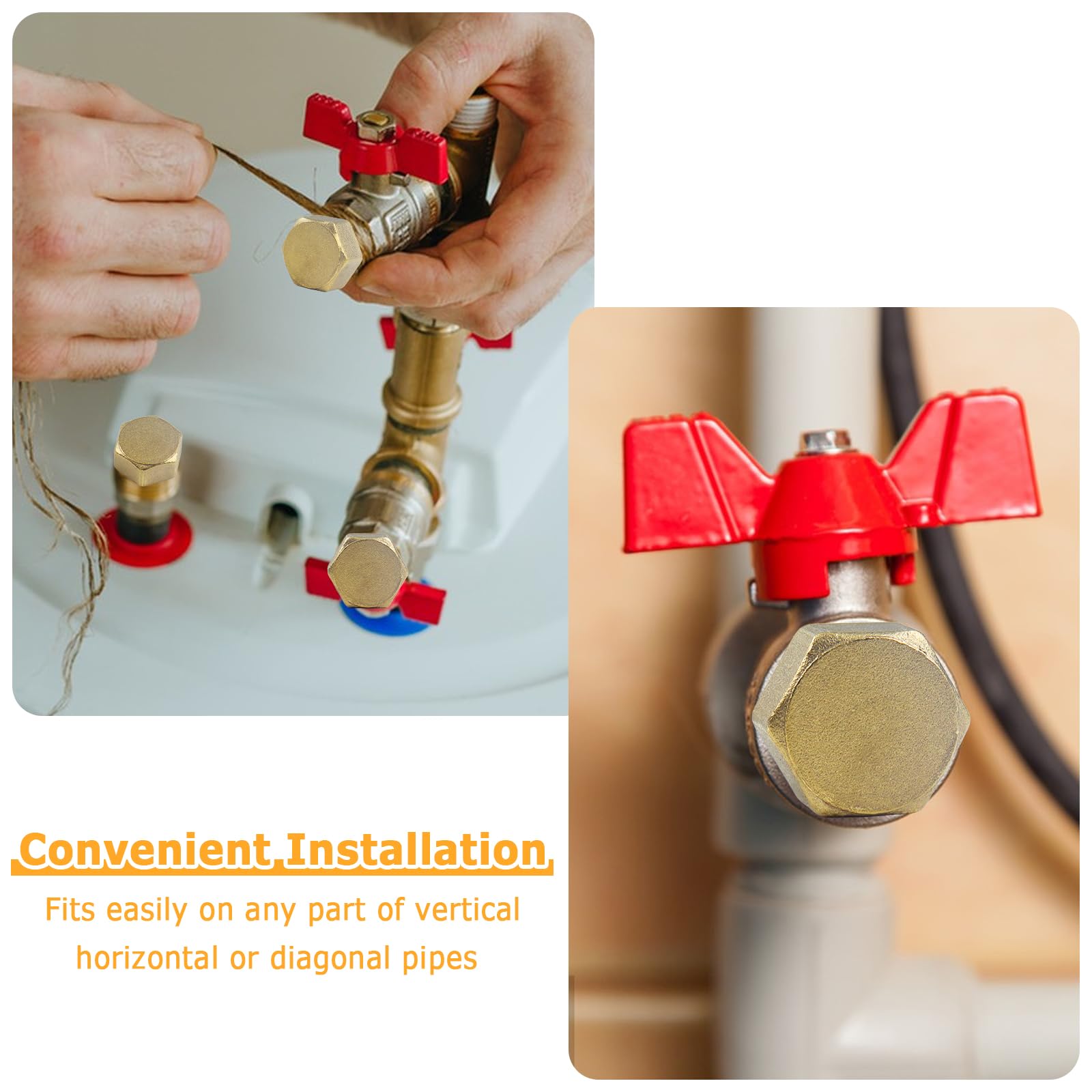 14-tlg Blindstopfen Set - 1/2 & 3/4 Zoll Messing Mit Dichtungen