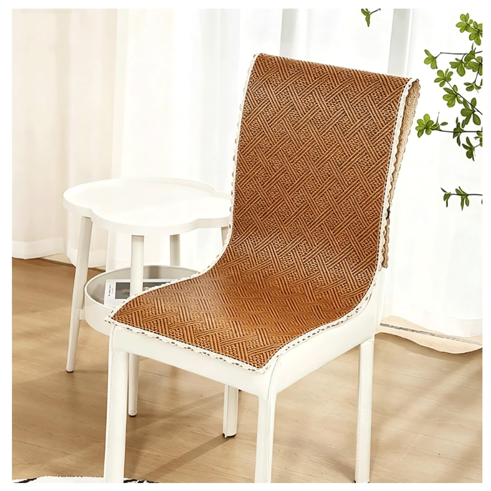 Housse de chaise de bureau d'été brun foncé 50x135 protection fauteuil ordinateur
