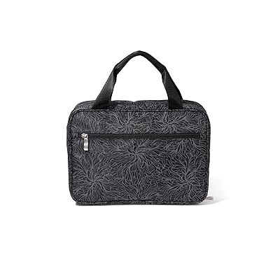 Baggallini Large Hanging Travel Toiletry Kit Cosmetic Case Midnight Blossom Print, Mesh