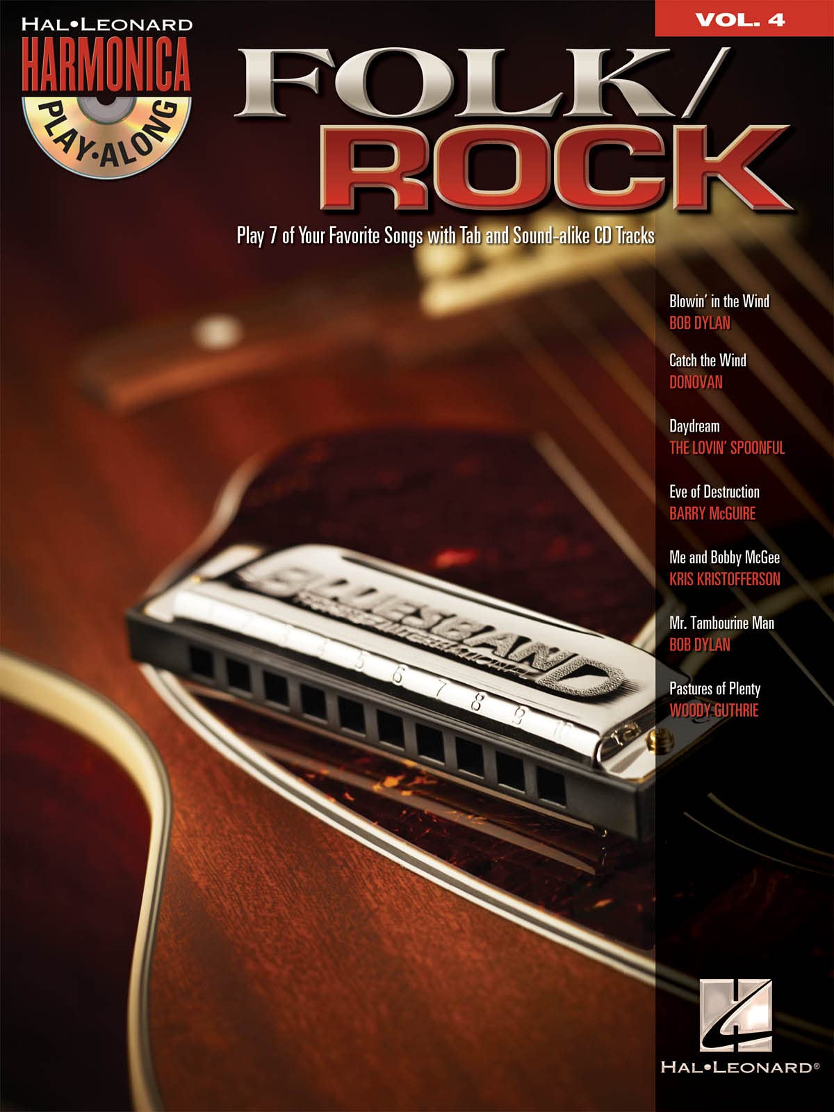 Harmonica Play Along Volume 4 Folk Rock Harmonica Book/Cd