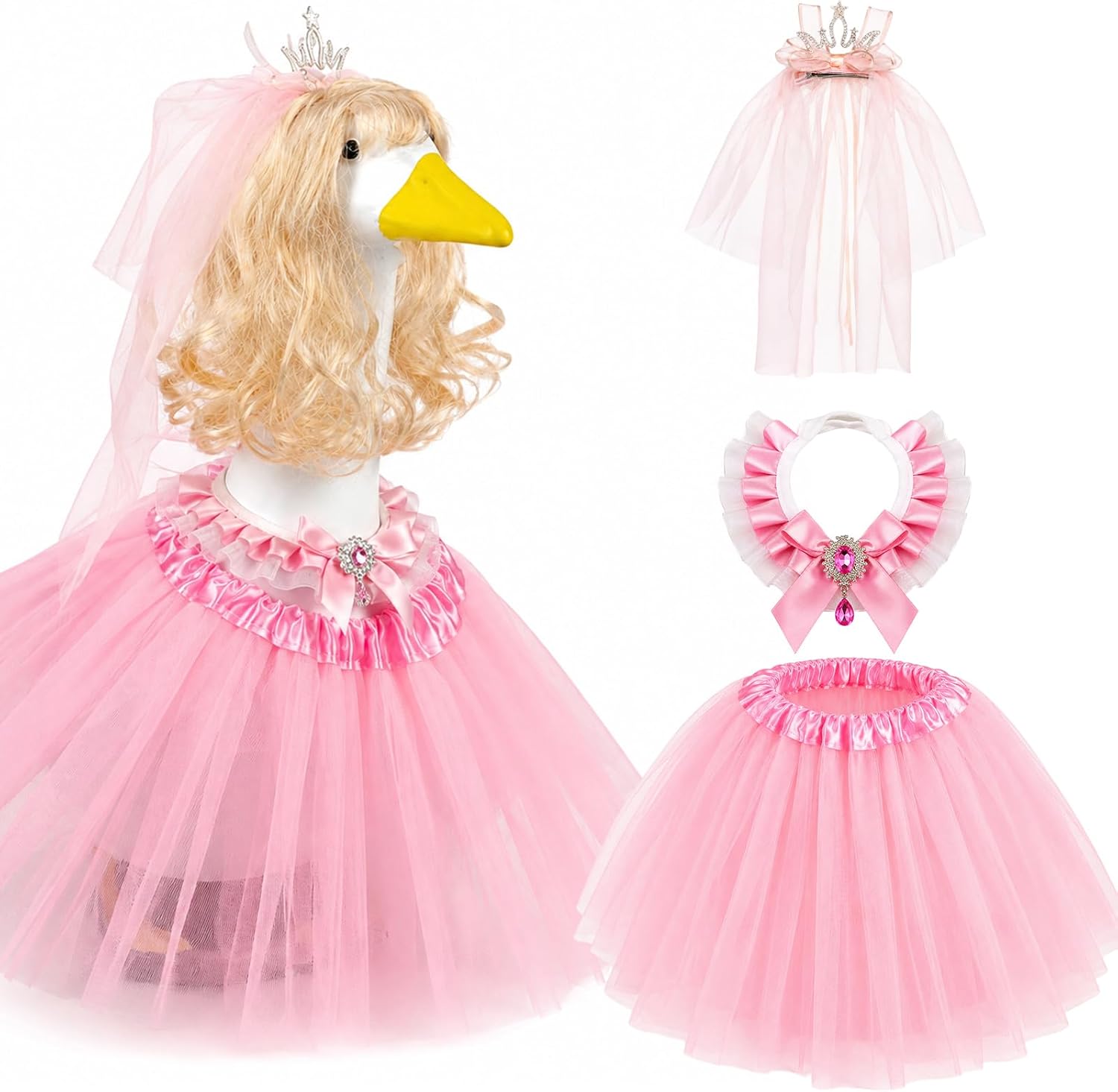 Lawn Goose Outfit 7-Piece with Straw Hat and Sunglasses for 17-23 inch — view 6
