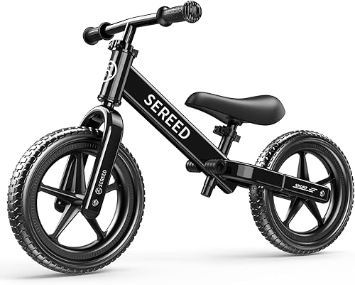 Miniatura 1 de SEREED Bicicleta de equilibrio para niños de 2 a 5 años, sin pedales, ajuste sin herramientas, para nietos de 2 a 3 años, placa personalizable con 3