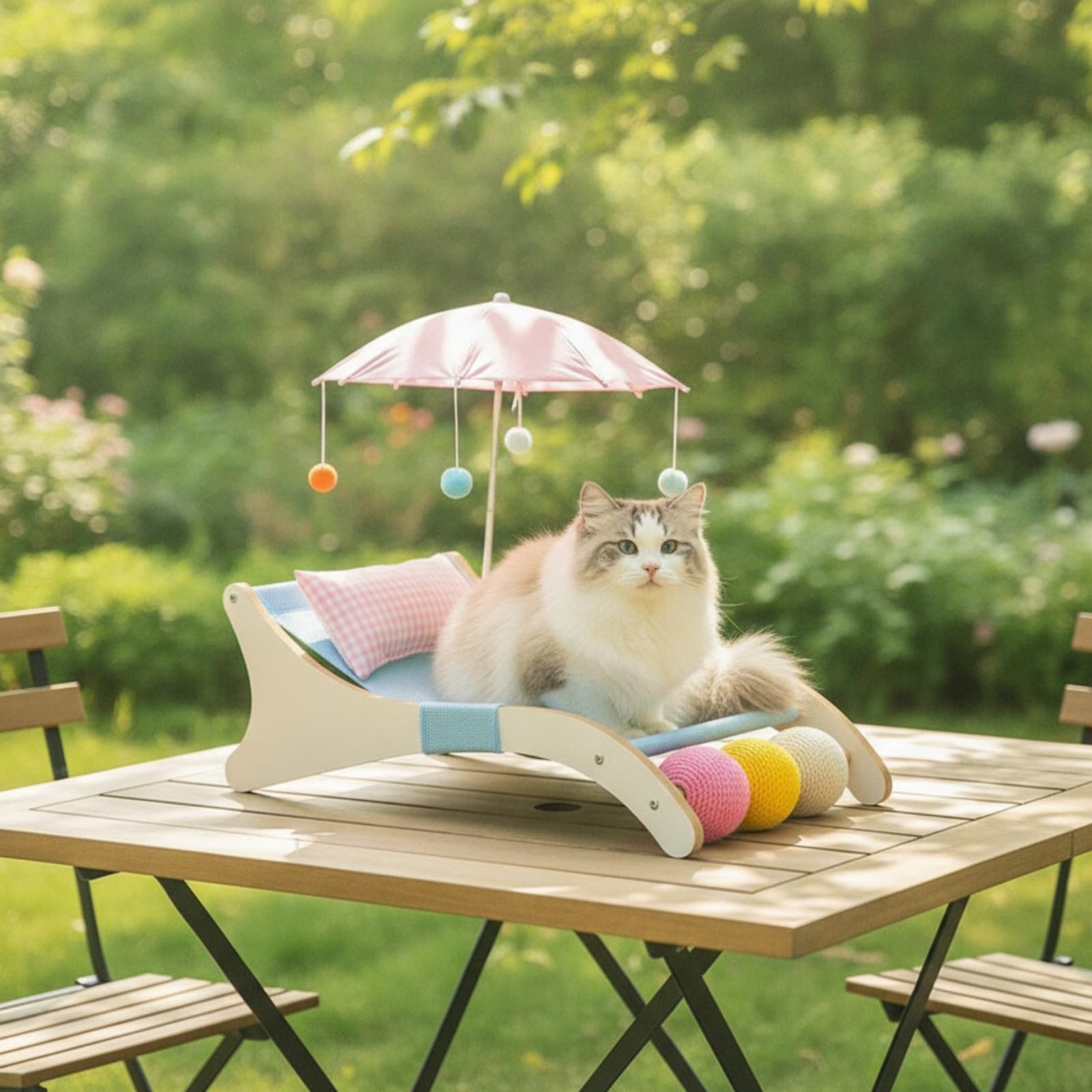 Milageto Industrial Resting Pad Lit pour Chat Chaise Longue Canapé Élevé Hamac Support Surélevé Anti-Froid avec Maille Ventilée, Niche De Plage pour Animaux De Compagnie