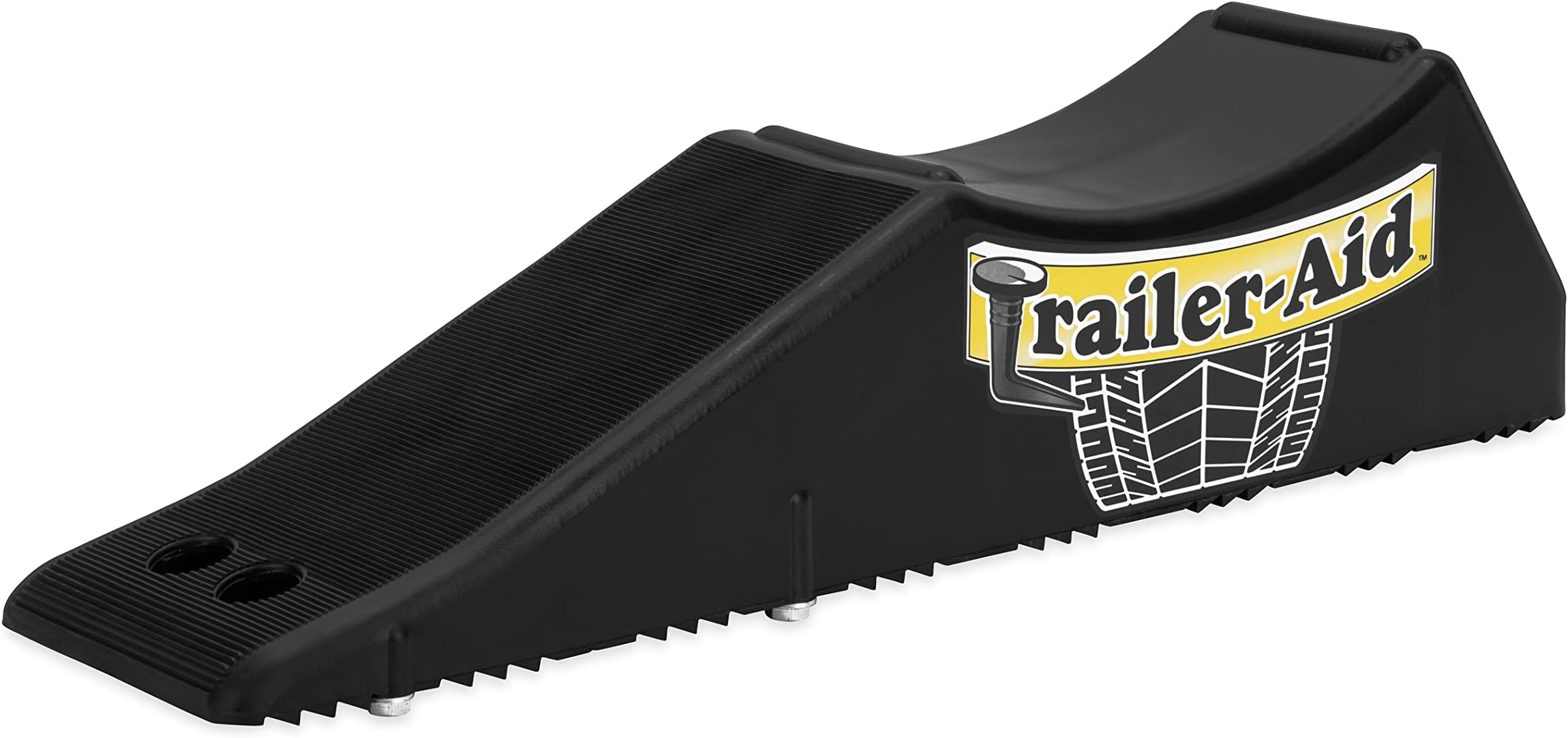 Camco Trailer-Aid - Tandem Trailer Ramp Provides 4 1/2" of Tire Lift — Great for RVs, Campers & More - Must Have Travel Trailer Accessories — Easy to Use, Black(21001)