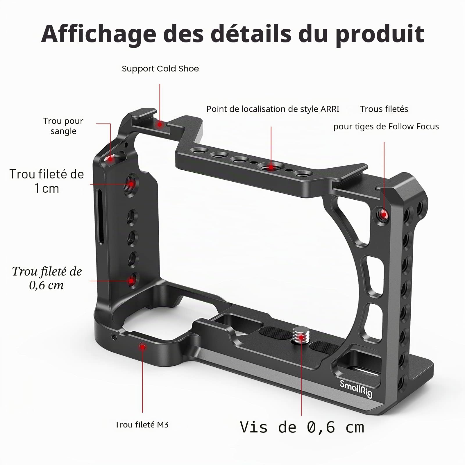 SMALLRIG Camera Cage pour Sony A6100 / A6300 / A6400 / A6500 - CCS2310B