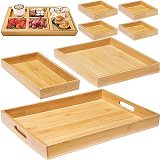 25 Bedroom Decor Ideas with Light Wood Furniture and Neutral Tones 50 Wooden Serving Trays with Handle - Set of 7 - Large, Medium, Small and M...