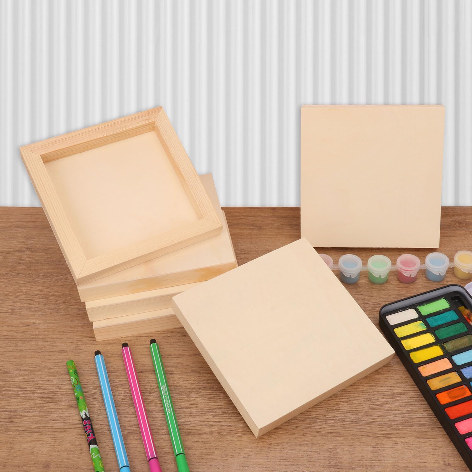 30 Stück 6 x 6 quadratische Holztafeln – unfertige Holz-Leinwandbretter zum Malen, quadratische Holzplatten zum Malen von Leinwand, DIY-Projekten, Acryl- und Ölgemälde