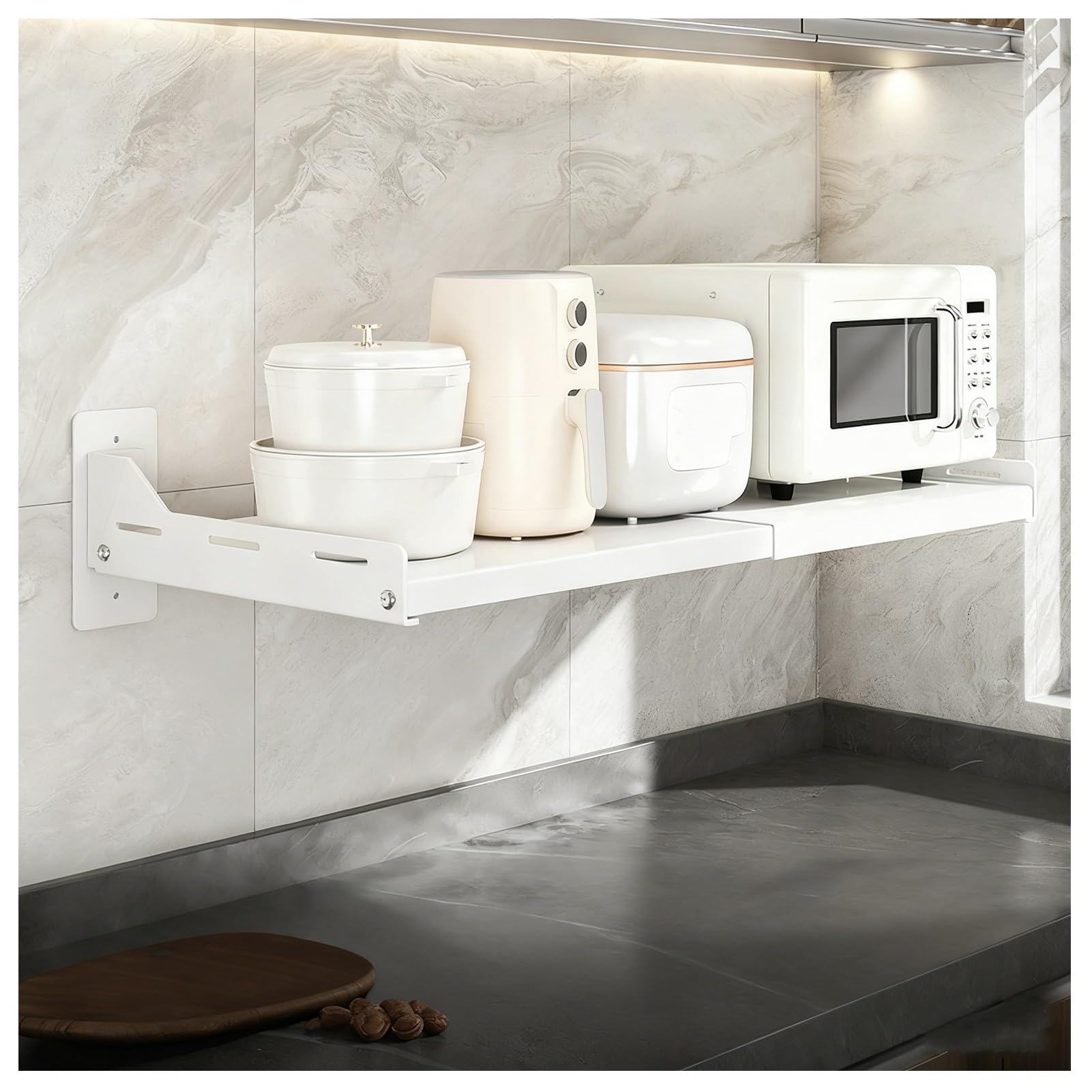 Étagère Micro-Ondes Extensible pour Résoudre le Manque de Place en Cuisine