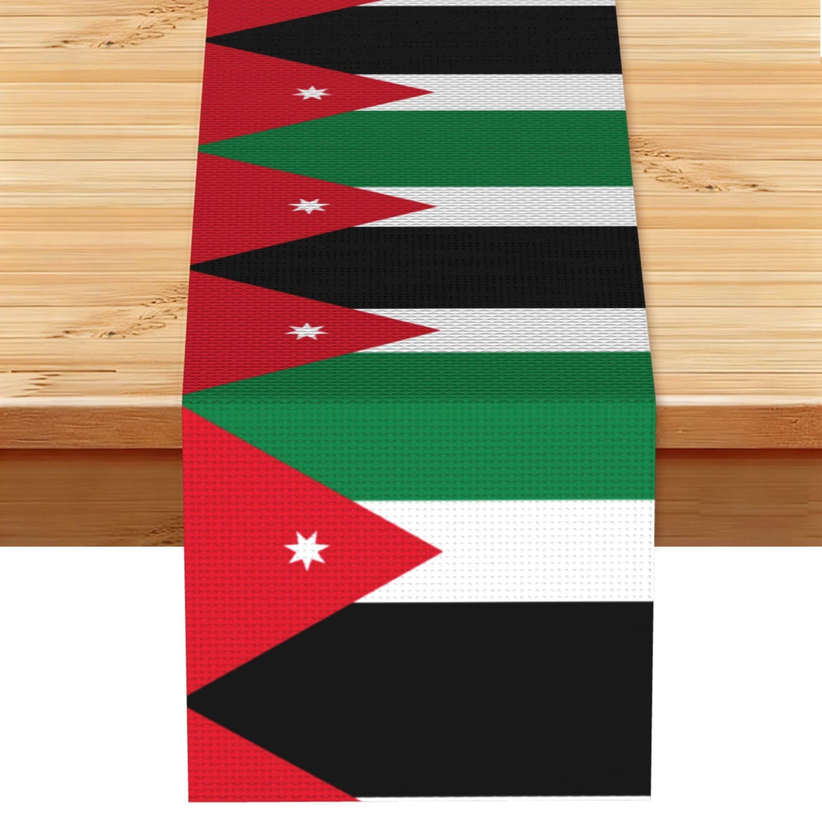 Jordanian flag Linen Feel Table Runner Wedding Party Home Decoration