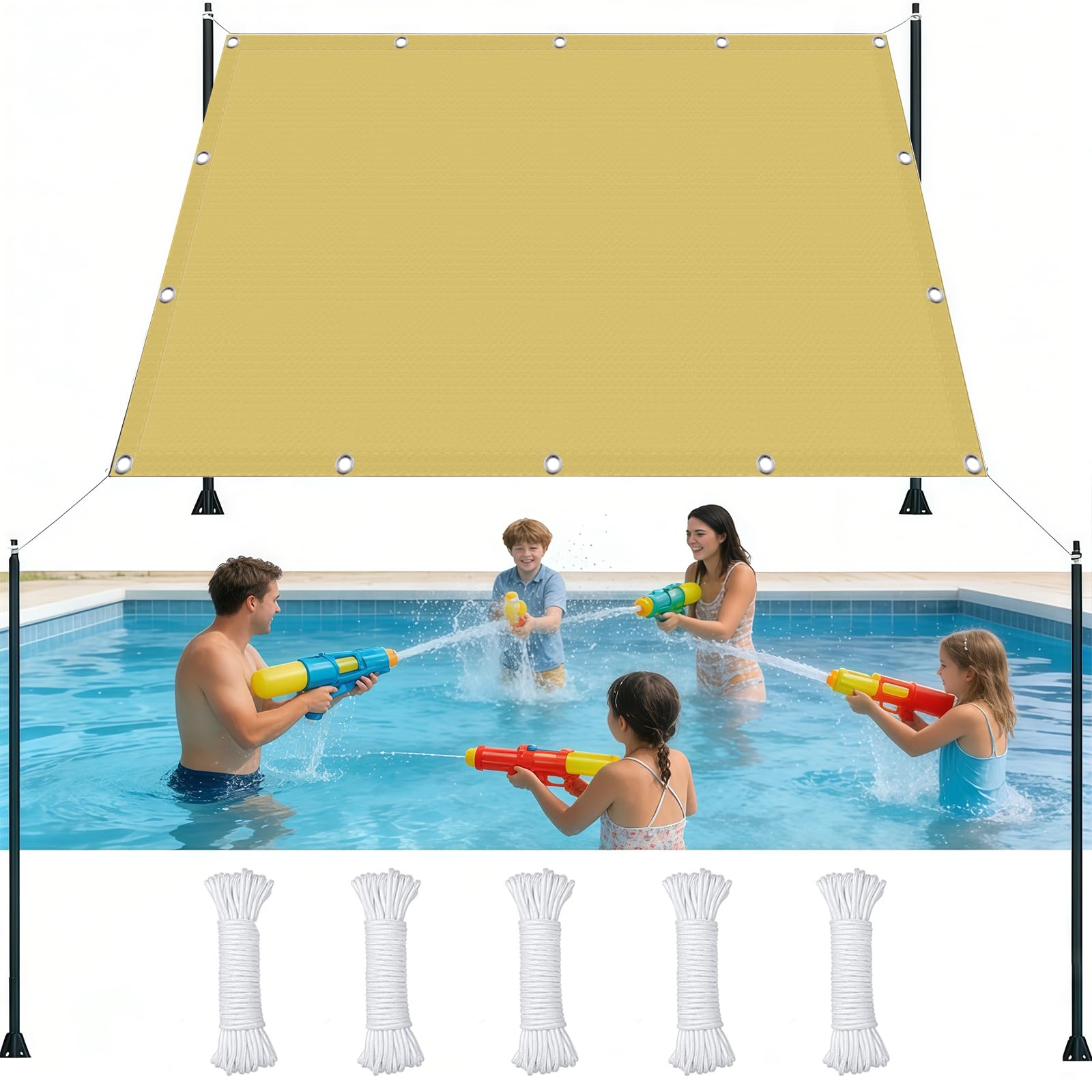Voile d'ombrage pour balcon protection solaire anti-UV polyester imperméable