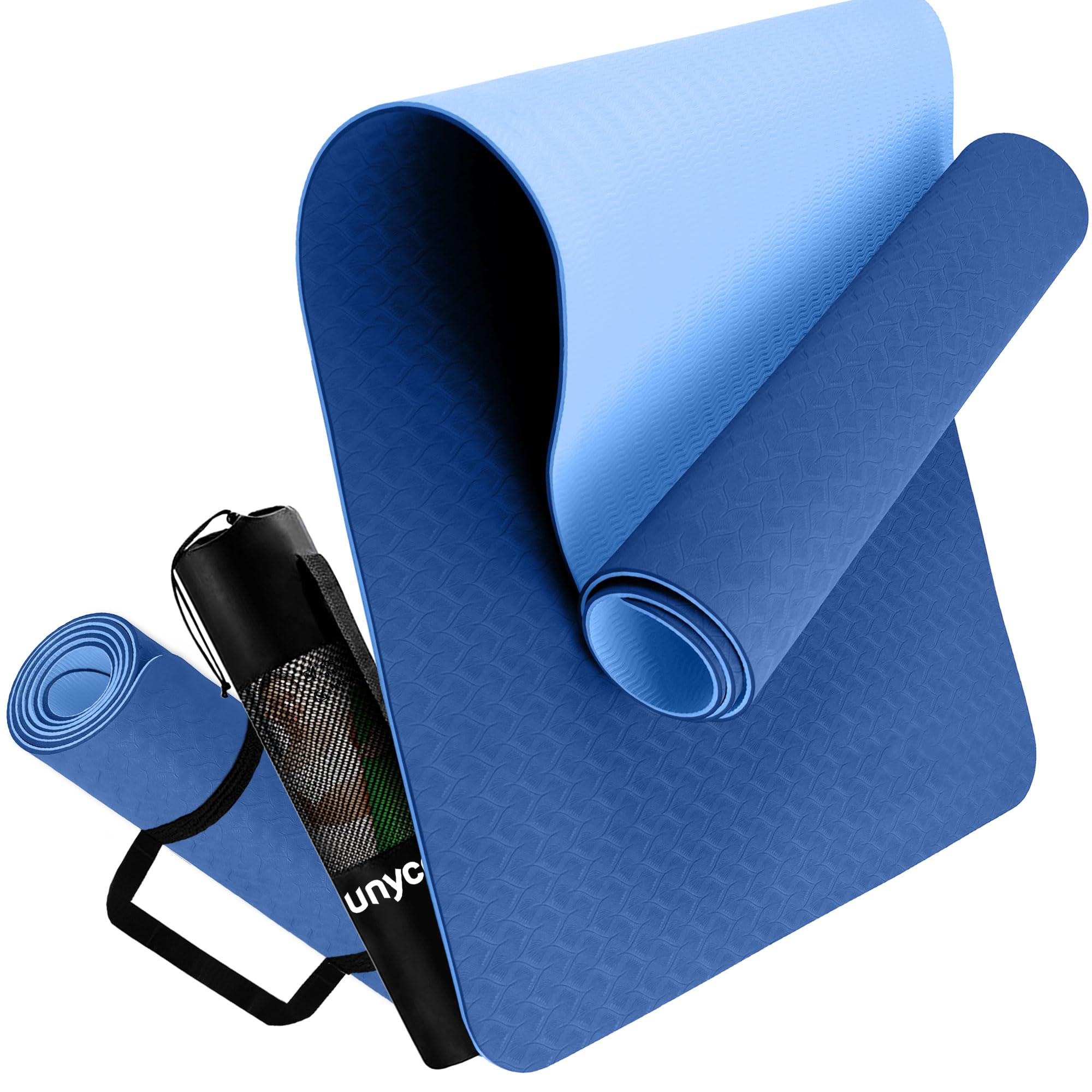 unycos - Esterilla de Yoga, Pilates y Otros Deportes - Colchoneta Antideslizante TPE con Bolsa y Correa para Llevar al Hombro | Ecológica - No Tóxica - 183 x 61 cm
