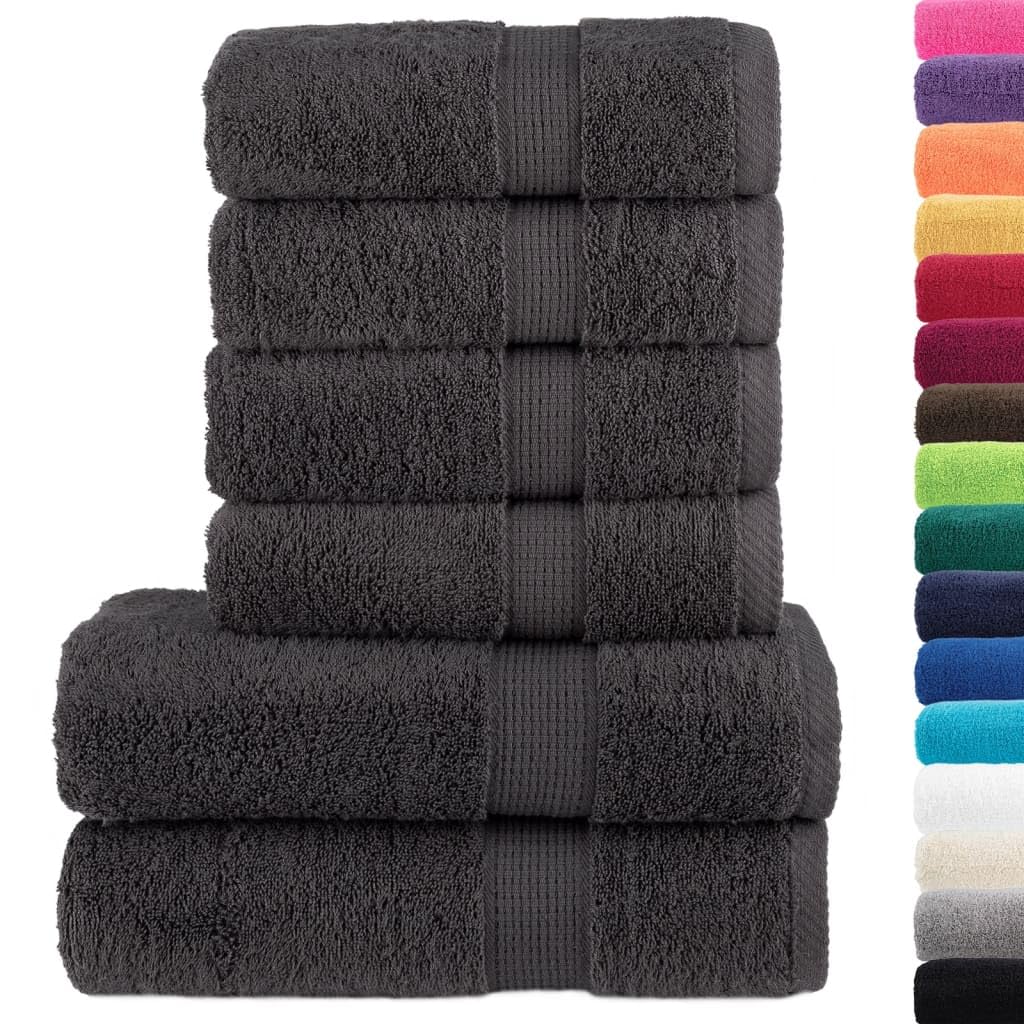 Hothingwell - Juego de 6 toallas (100% algodón), color blanco | Certificado OEKO-TEX, lavable a máquina, hebilla para colgar, absorbente y duradero