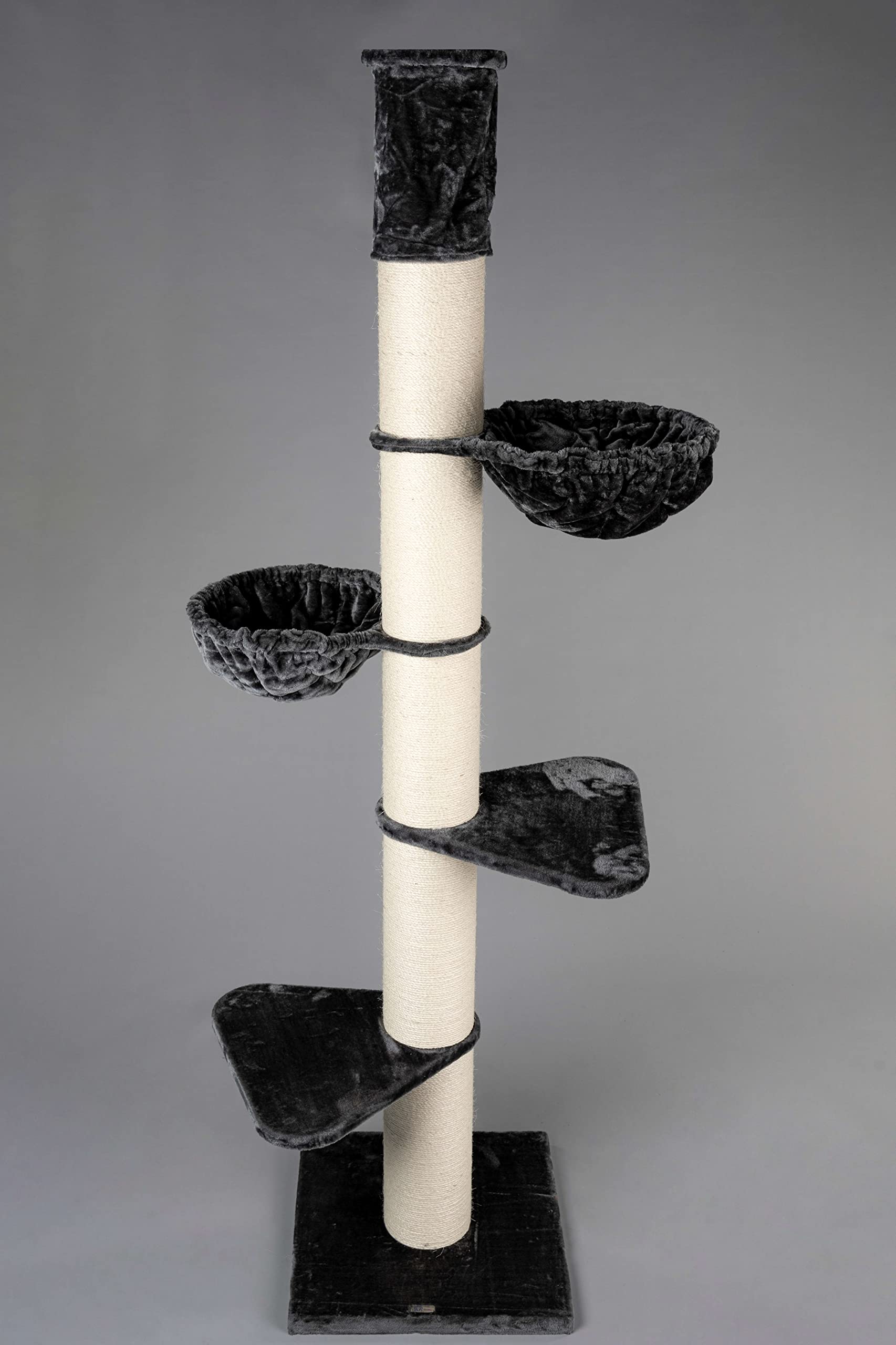 RHRQuality Cat tree for large cats Maine Coon Tower Dark Grey floor to
