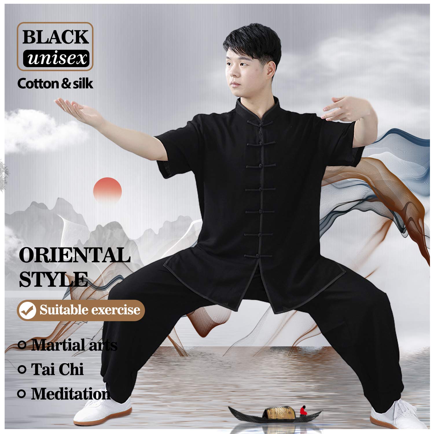 BBLAC 2KEY Artes Marciales Ropa | Unisex Traje para Tai Chi y Meditación | Tradicional Chino Uniforme Está Hecho
