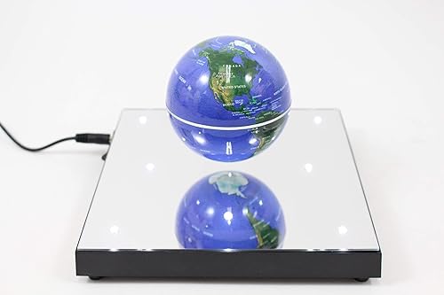 Miniatura 4 de powertrc girando levitación magnética Globo suspendido en el Aire Flotante 3.5 inch Globe, base de plástico ABS con espejo y luces LED