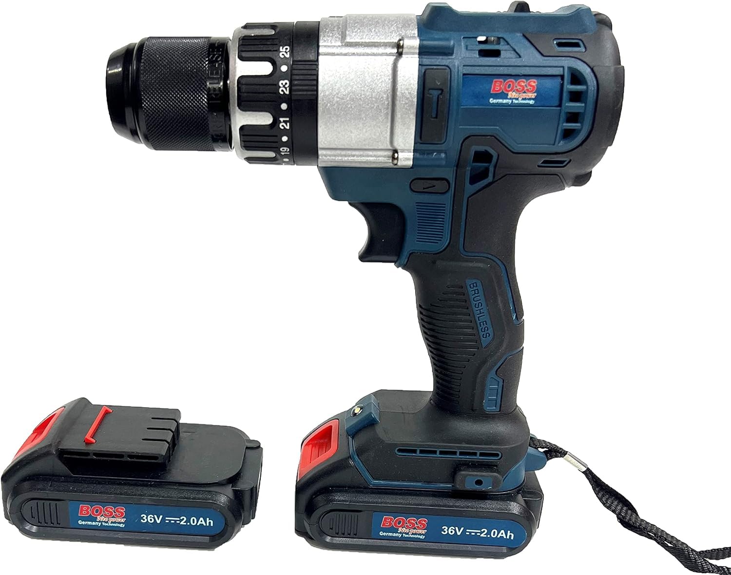 Boss Brushless Drill Set Boss Cordless Impact Wrench, 1/2 Inch