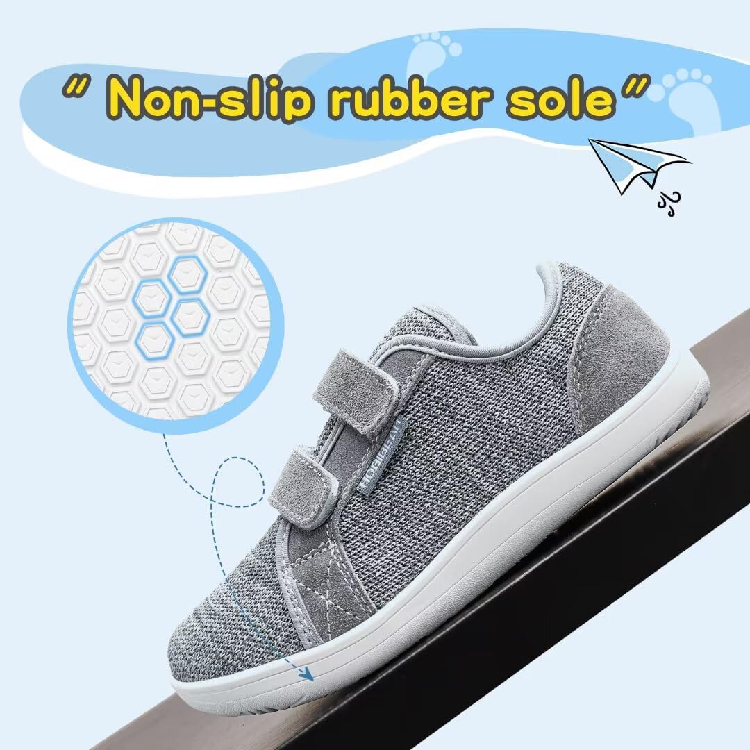 HOBIBEAR Enfants Large Pieds Nus Chaussures Garçons Filles en Plein Air Course Minimaliste Marche Chaussures