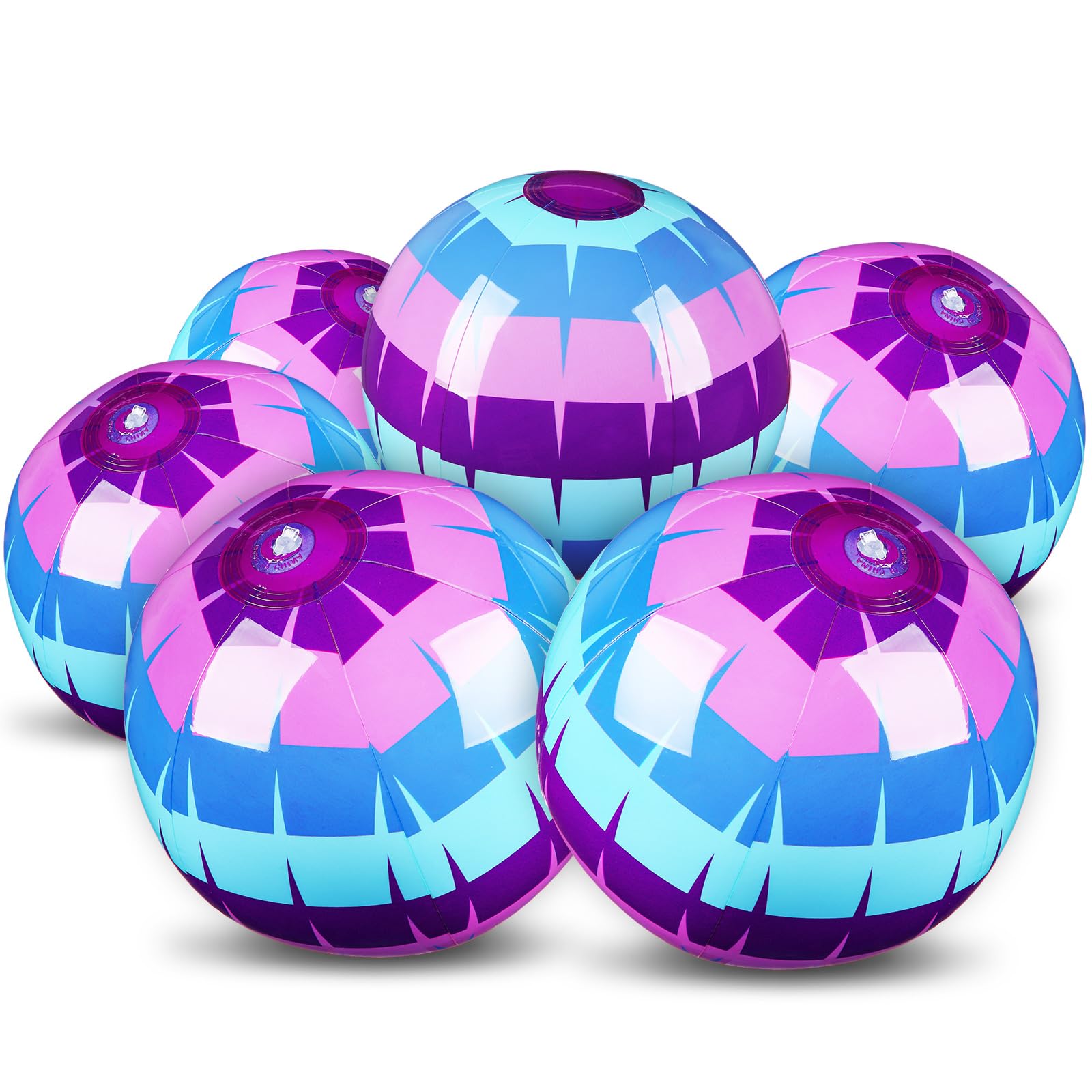 Hollowfly 12 Pack Video Game Themed Beach Ball for Kids 7.87" Bulk for Summer Pool and Beach Game Gifts Pinata Gaming Birthday Party Supplies and End