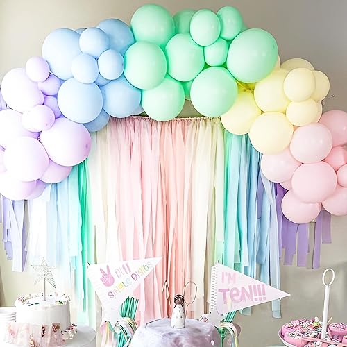 Miniatura 5 de Voircoloria Globos pastel, paquete de 66 globos de látex macarrón de 12 pulgadas para graduación, Pascua, boda, cumpleaños, despedida de soltera,