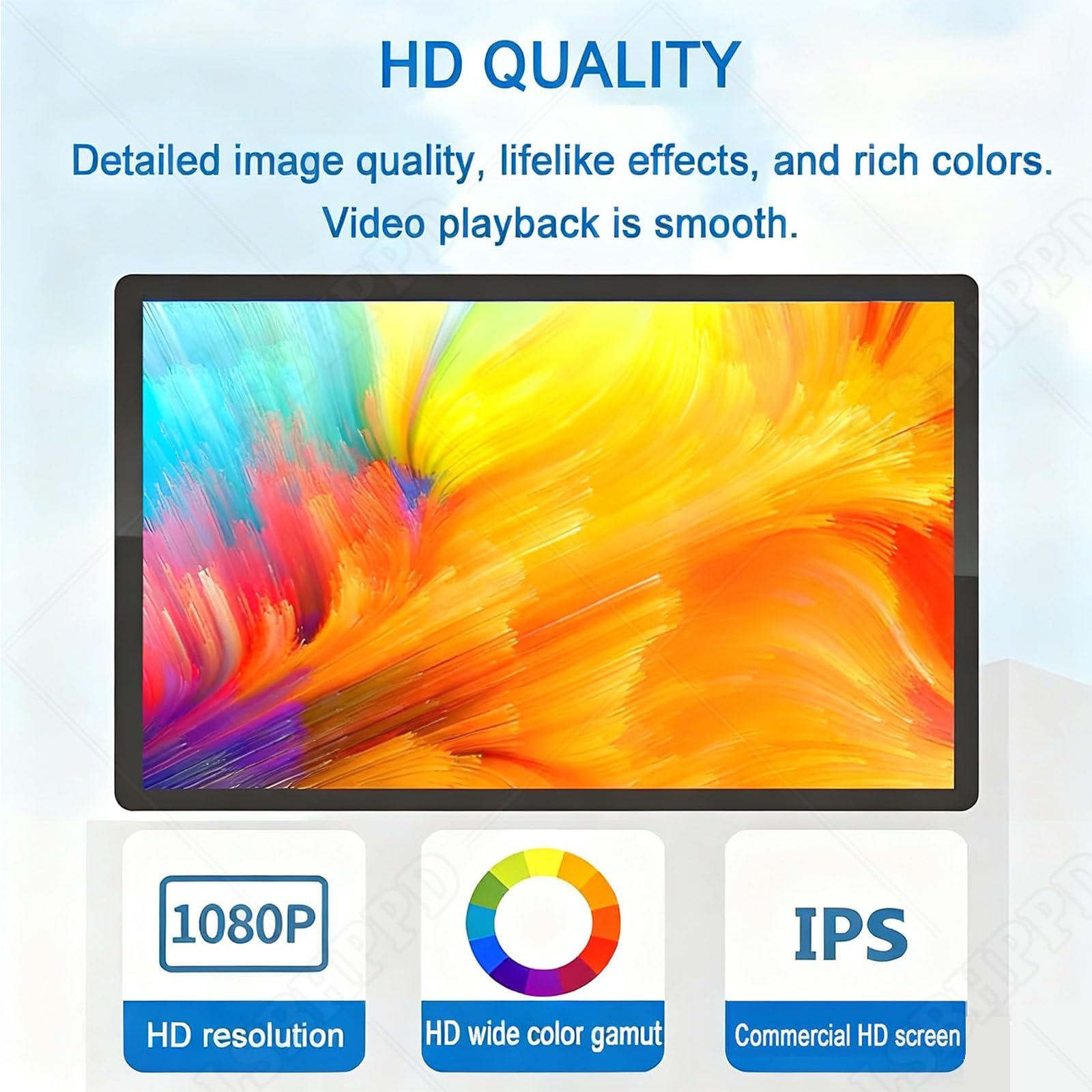 Odtwarzacz multimedialny USB, monitor przemysłowy, wyświetlacz 16:9, rozdzielczość 1920 x 1080 pikseli, wbudowane głośniki, porty USB, DVI i HD-MI, wyświetlacze Digital Signage i o