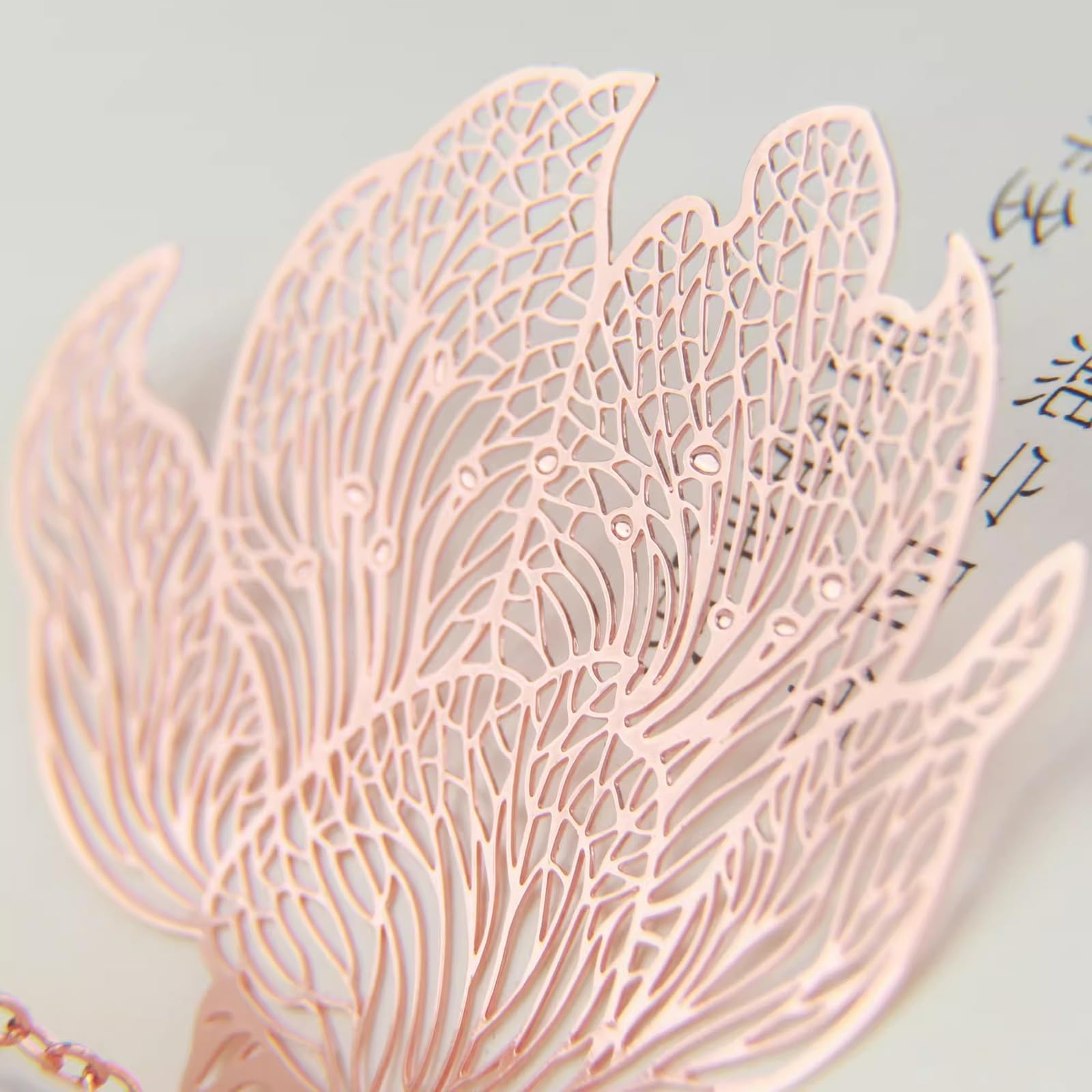 Zakładka w książce,Begonia Metal Copper Artistic Bookmark z żyłkami botanicznymi i kwiatowymi