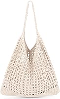 EIMMBD Crochet Beach Tote Bag for Women - Aesthetic Summer Hippie Knit Shoulder Bag, Large Capacity Boho Tote