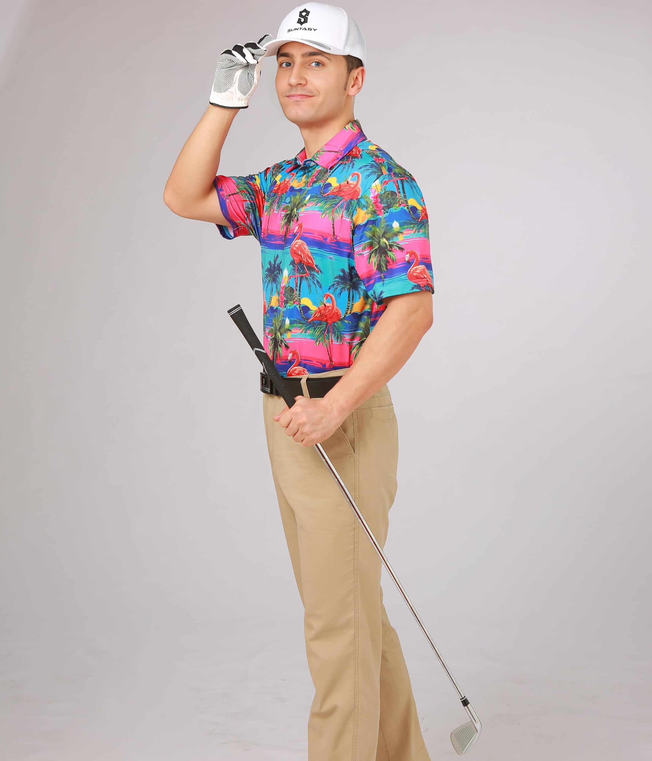 Polo de manga corta para hombre, secado rápido, protección solar UPF 50, camiseta de golf para hombre