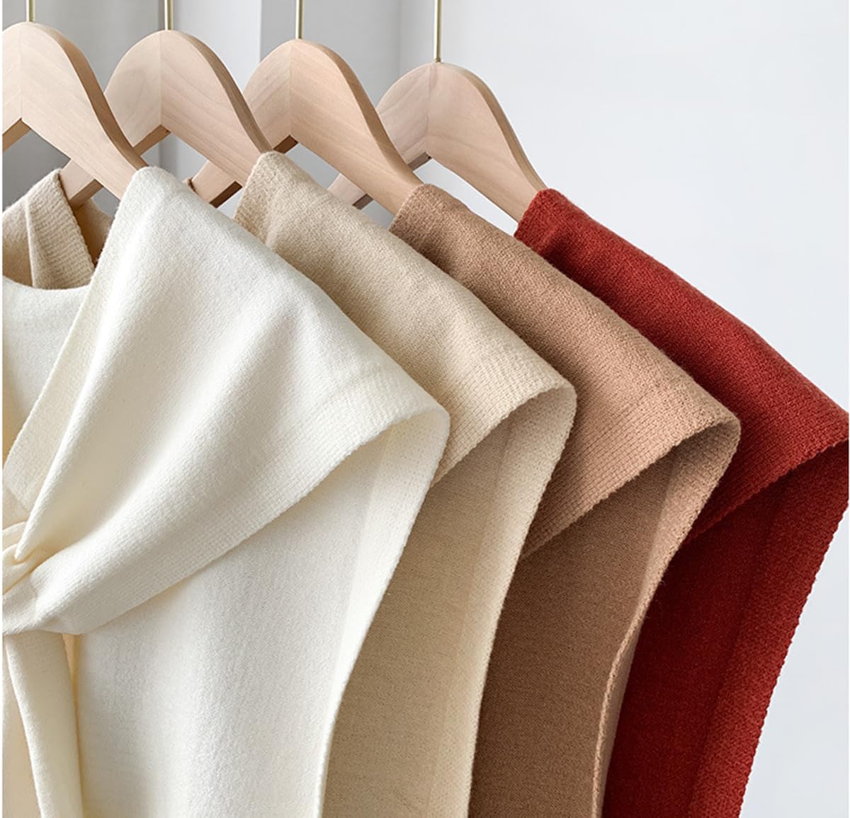 Sweater Shawl Wraps Women Solid Pashmina Shawls and Wraps Knitted Sweater Shawl Scarf Cardigan Cape Cashmere Shoulder Top - Image 5