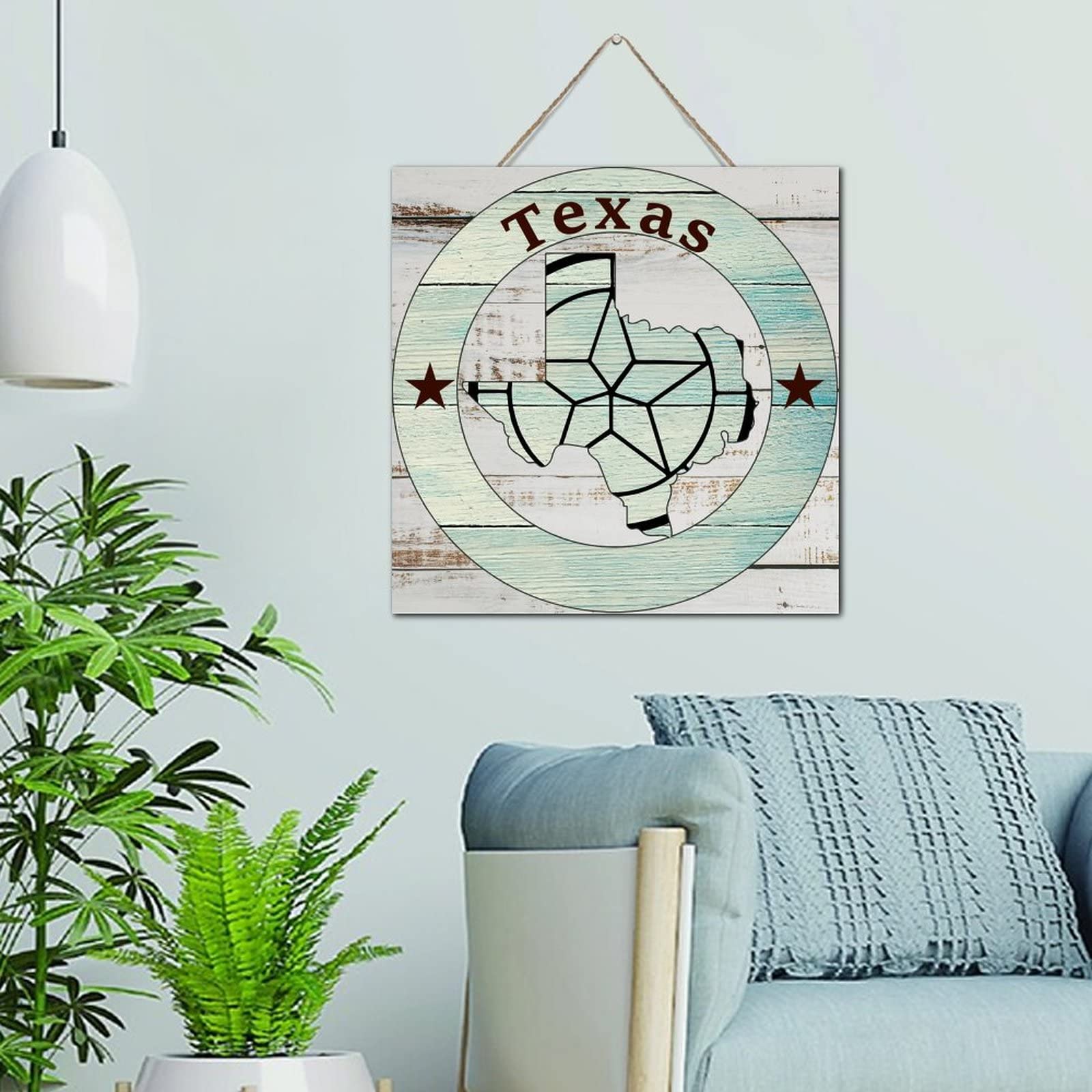 Panneau mural en bois Texas Étoile Solitaire decoration style ferme 30x30 cm