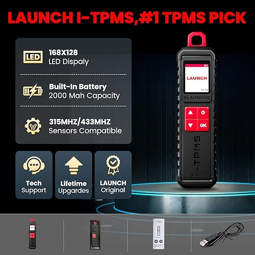 Miniatura 7 de LAUNCH X-431 i-TPMS TSGUN - Detector de presión de neumáticos, reinicio, reinicio y codificación de sensores TPMS, funciona con el lanzamiento X431
