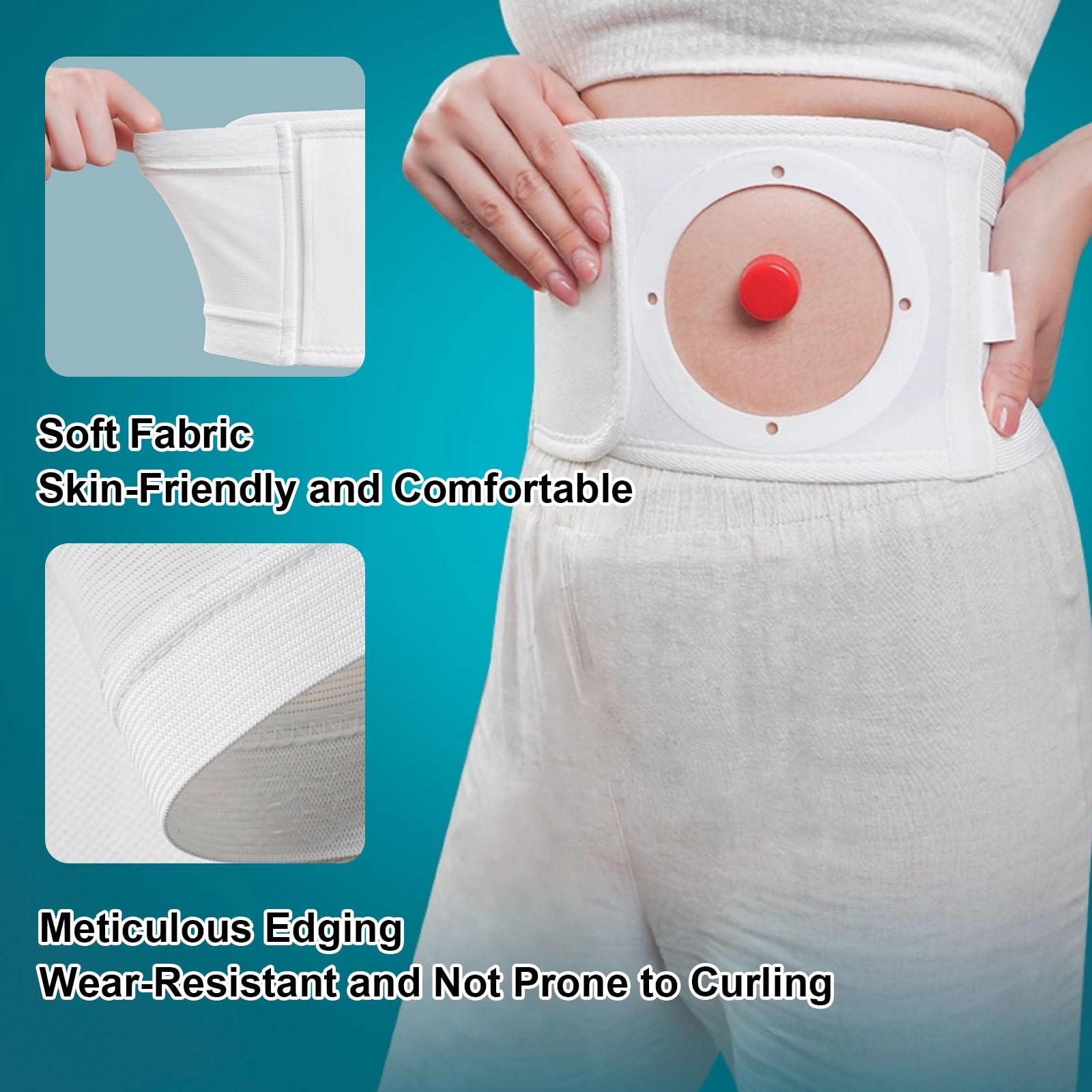 Fascia per Stomia per Uomo e Donna, Cintura per Stomia Regolabile, Fascia Addominale Traspirante, Assistenza Post-Operatoria, Vestibilità per Tutte le Stagioni(Medium)