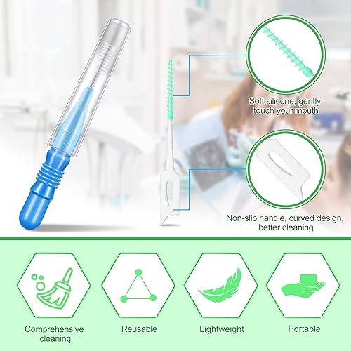 Miniatura 6 de Patelai 350 piezas de cepillo interdental hilo dental herramienta de limpieza de dientes palillo de dientes cabeza de hilo dental Flosser oral