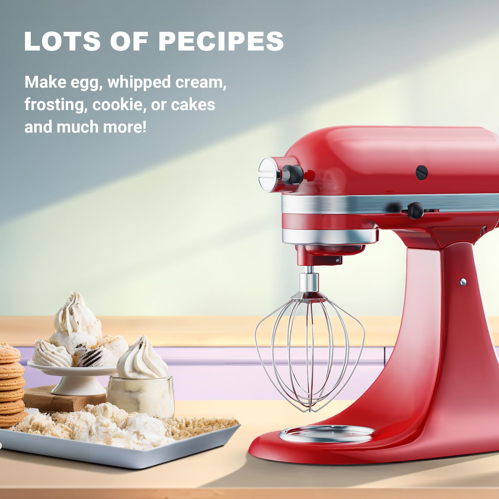 GVODE Akcesoria ze stali nierdzewnej Trzepaczki do KitchenAid