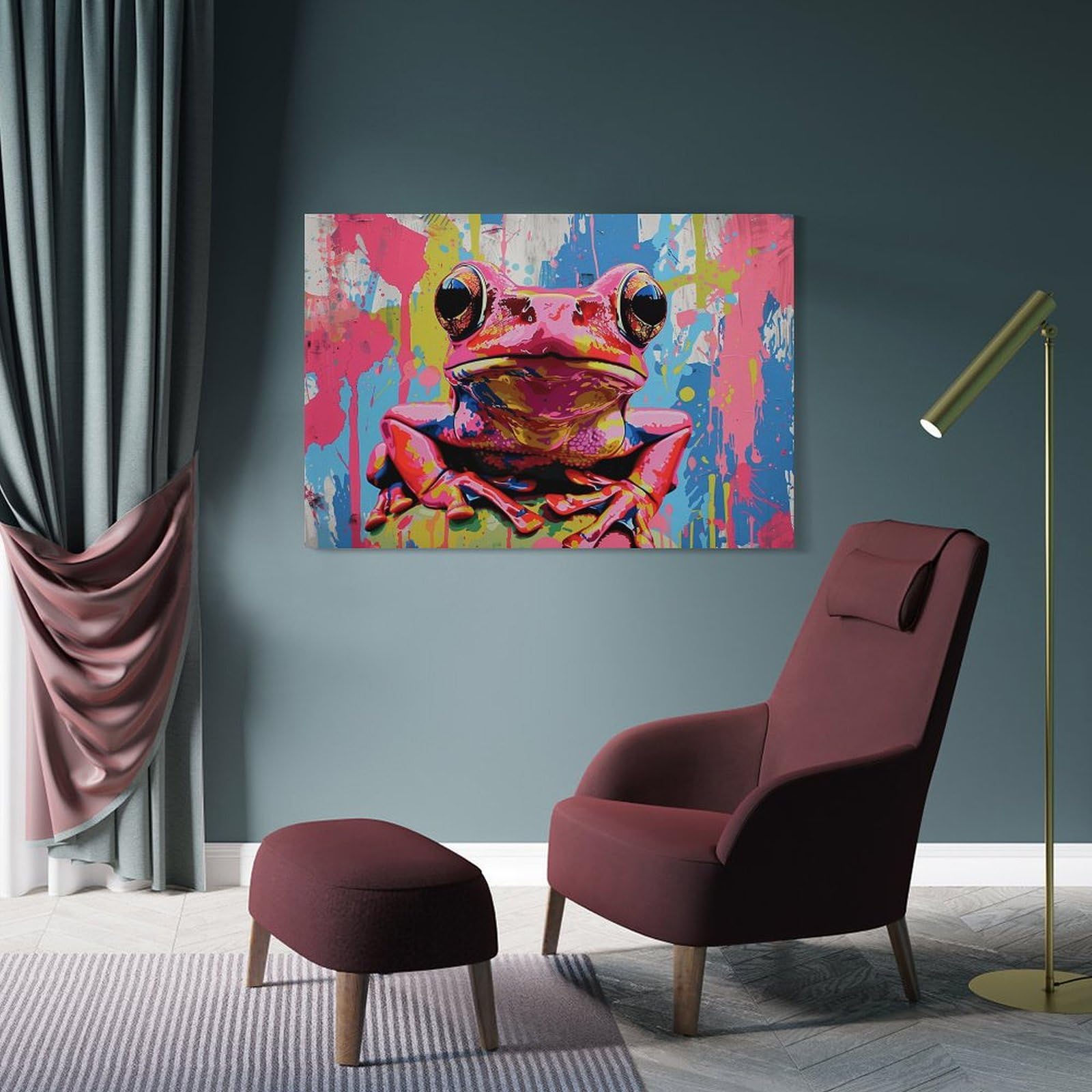 アートパネル カエル アート 絵画 カラフルなカエル アートパネル