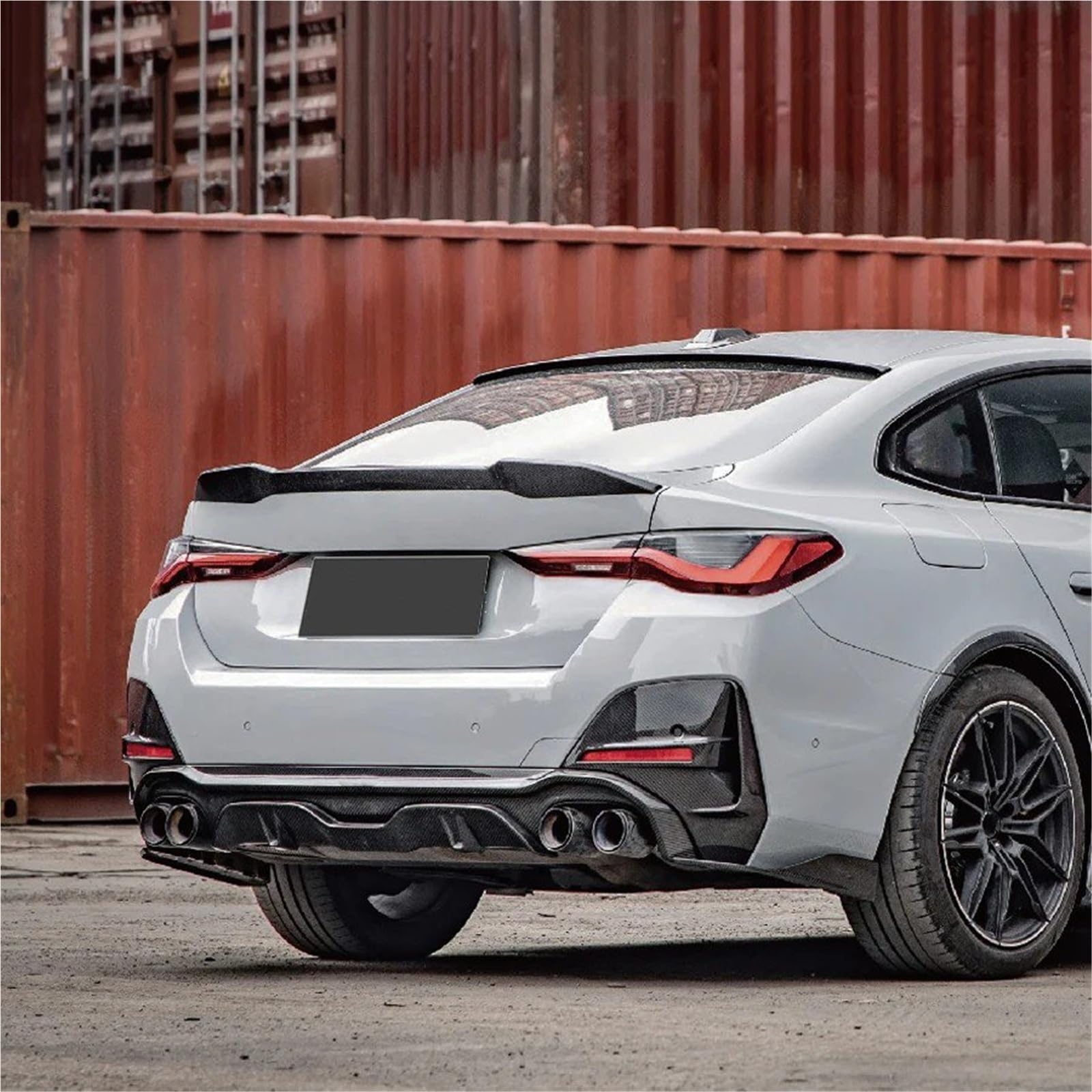 Dla B&MW Seria 4 G26 4 Door 2021-2025 Skrzydło Na Klapie Spoiler Bagażnika Lotka Tylny Akcesoria Dekoracyjne Do Karoserii Spojler Tylny Trunk Wing(Wet Carbon Fiber)