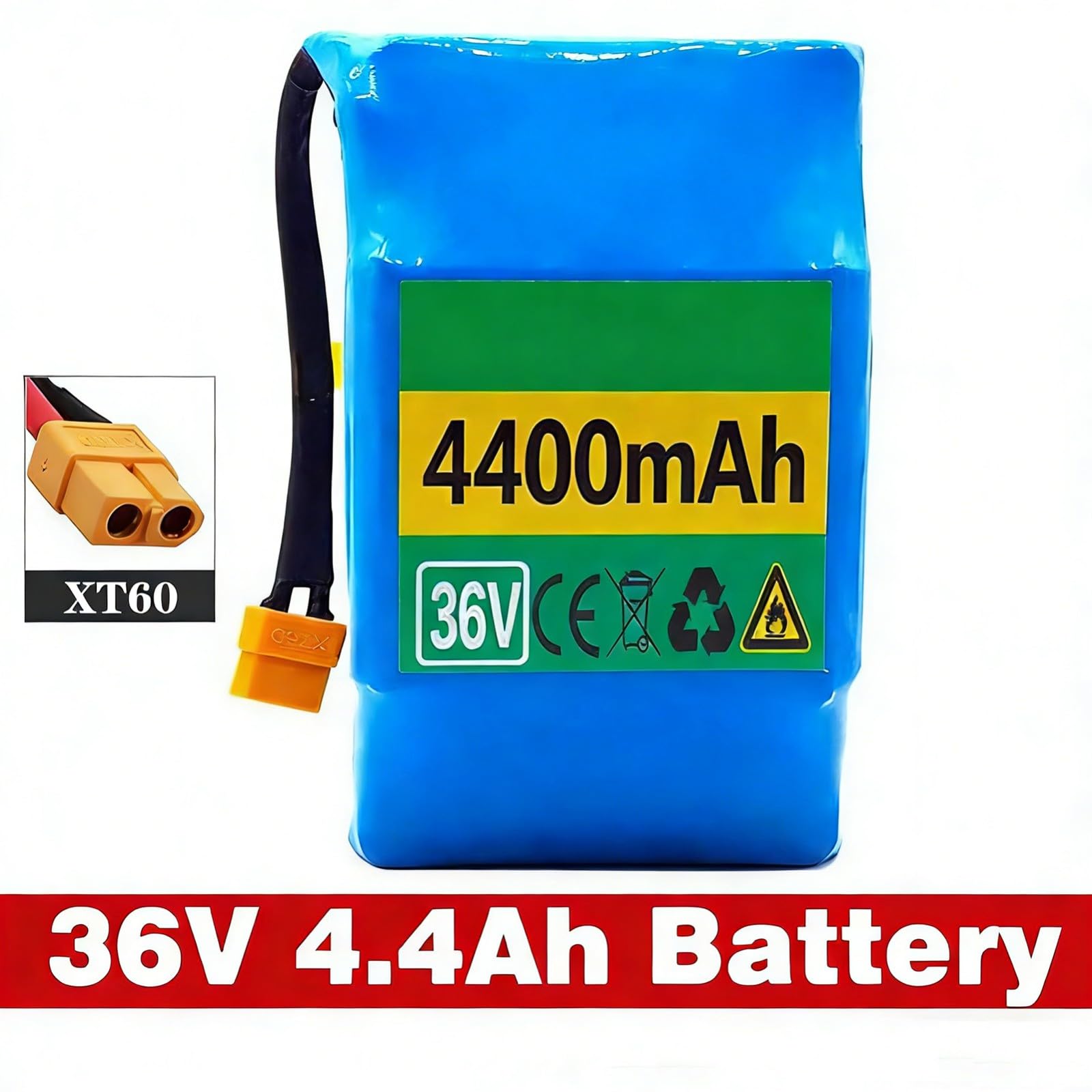 Batterie De Remplacement 36 V 4,4 Ah Pour Hoverboard Électrique 10S2P, Batterie Lithium-Ion 36 V 4&Nbsp;400 Mah Pour Scooters Électriques Et Planches Auto-Équilibrées 36V 4400Mah,XT60