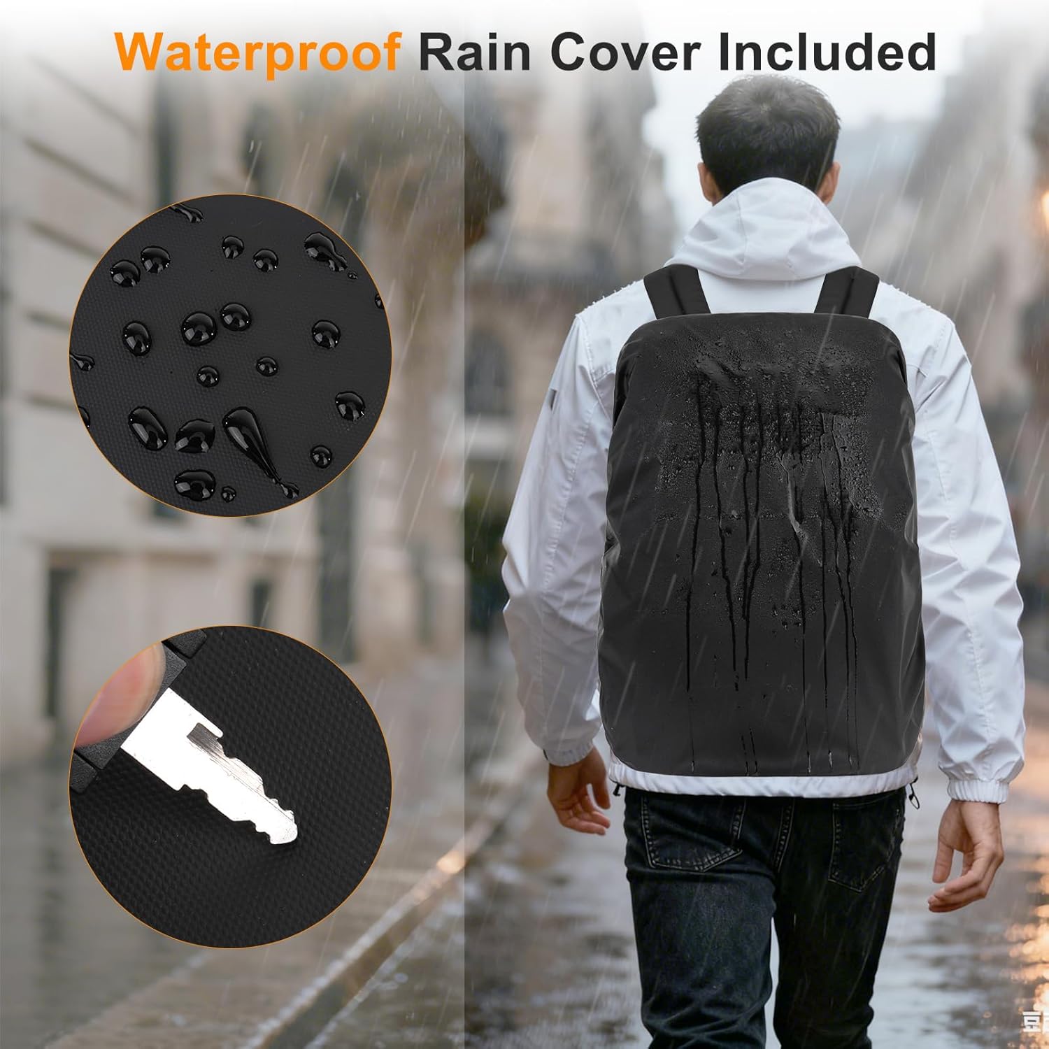 MOSISO Camera Backpack, DSLR/SLR/Mirrorless Camera Bag with Top Flap Pocket, Photography Backpack with 15-16 inch Laptop Compartment&Tripod Holder&Rain Cover Compatible with Canon/Nikon/Sony, Black - Image 5