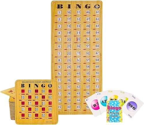 Miniatura 10 de Tarjetas de bingo a prueba de atascos con ventanas deslizantes 25 tarjetas reutilizables de obturador de bingo 75 tarjetas de llamadas de bingo 1