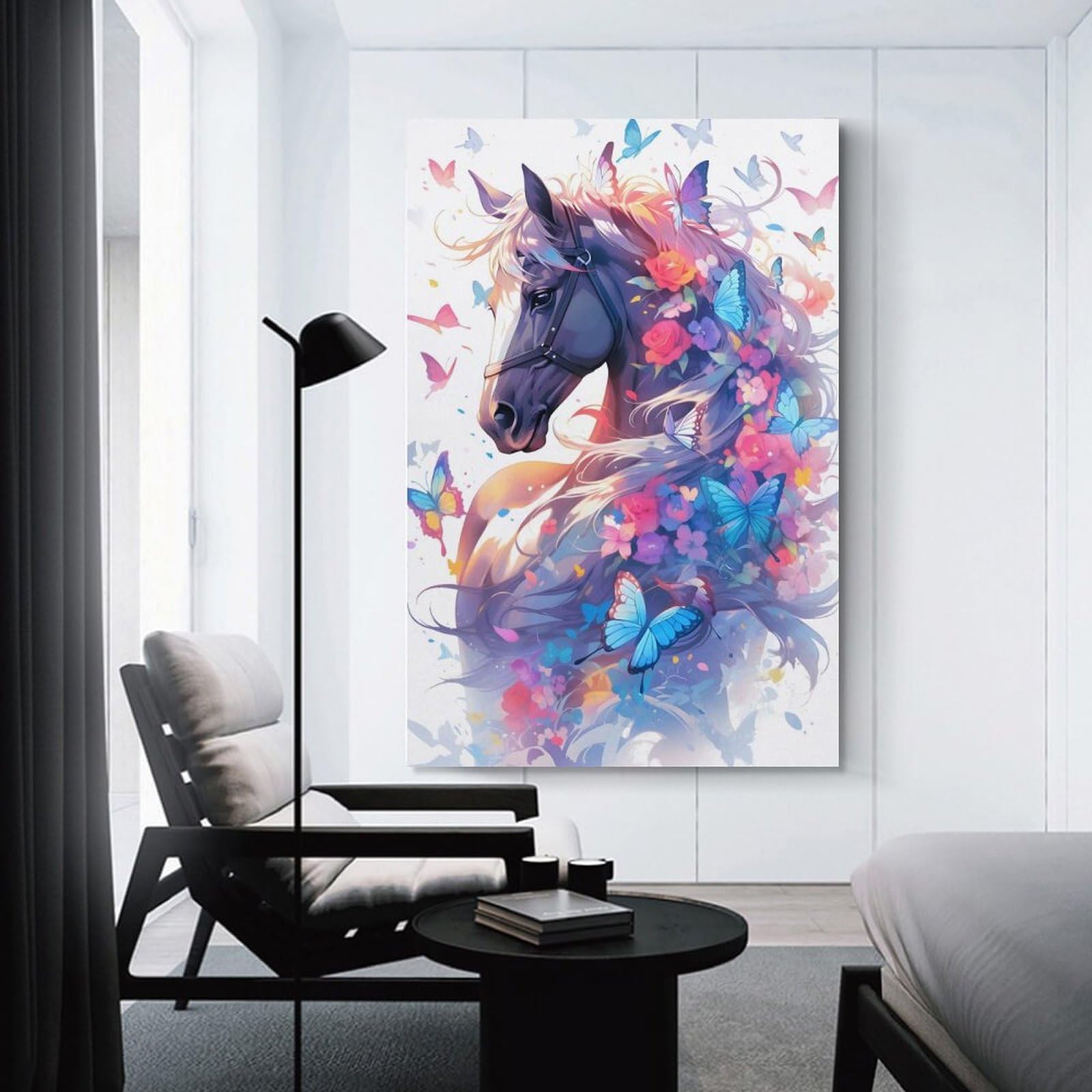Junmoney Farasi Room Decor Wall Art, 20x30inch(50x75cm), for Home Office, Desk Area Or Studio, An Interior Accent for Desk Areas