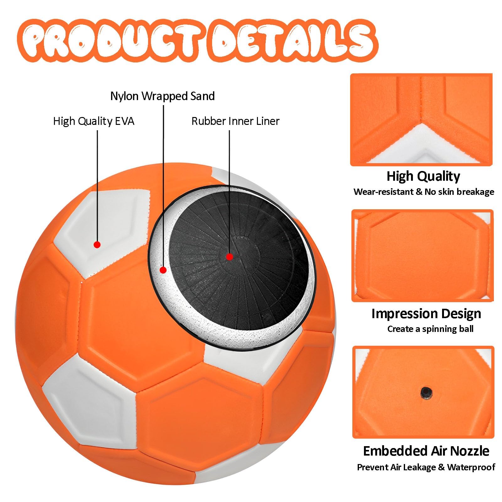 Pallone da calcio per bambini, arancione