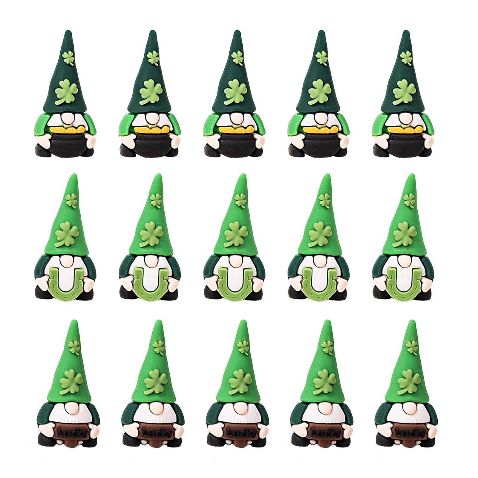 Hredwep Minis Patrick ' s Day Gnomes Figurines Patrick ' s Day Ornament Miniature Tiny Leprechaun Figures to Hide for Home Decors Minis ' Gnomes Tiny Irish Figurines
