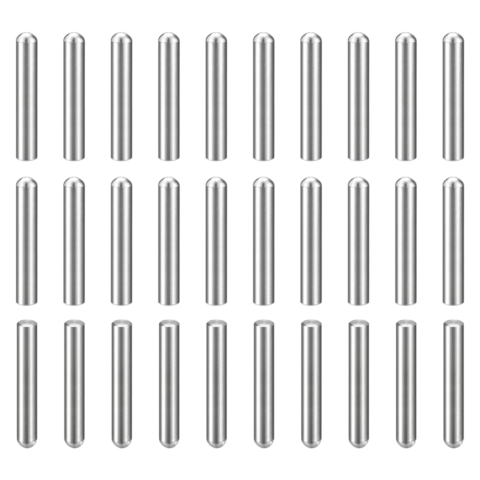 QUARKZMAN 30Pz 5mm X 30mm Perni Di Posizionamento, Acciaio Inox 304, Perni Di Sostegno Per Mensole A Testa Rotonda Cilindrica Per Librerie, Armadi E Componenti Di Mobili, Gb831, Argento