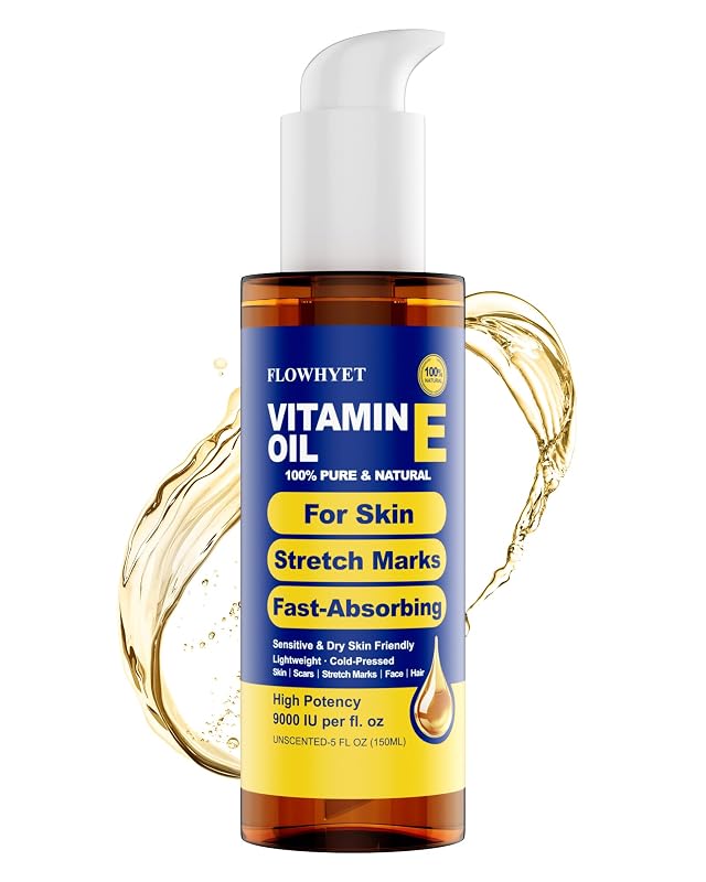 Óleo de vitamina E FLOWHYET para rosto e corpo, 150 mL