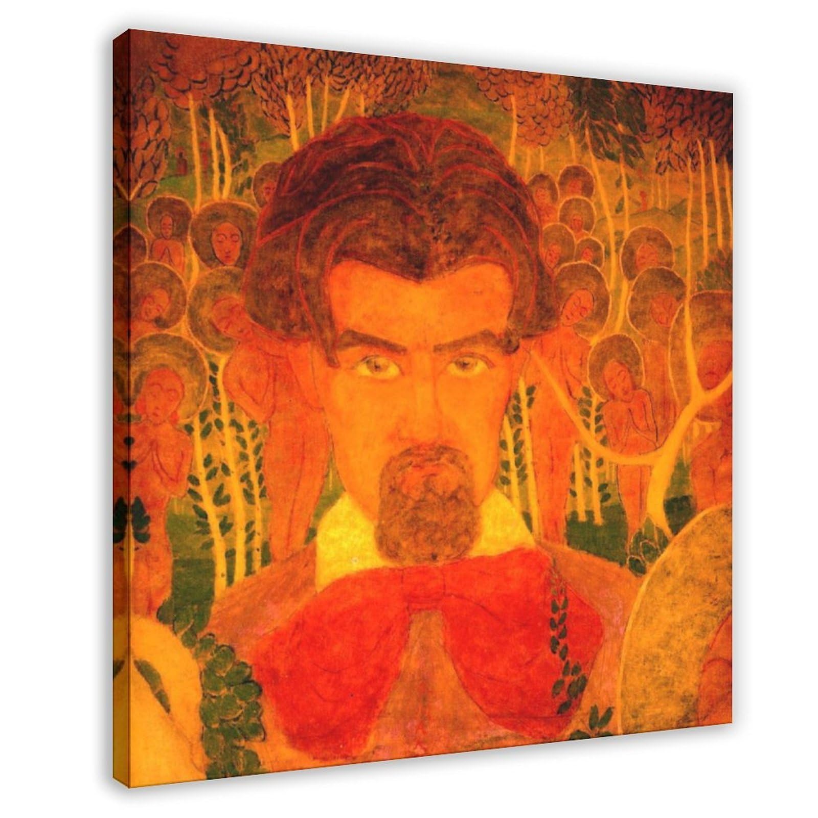 Toile Kazimir Malevich autoportrait tableau décoration murale cadre bureau 40x40 cm - 6