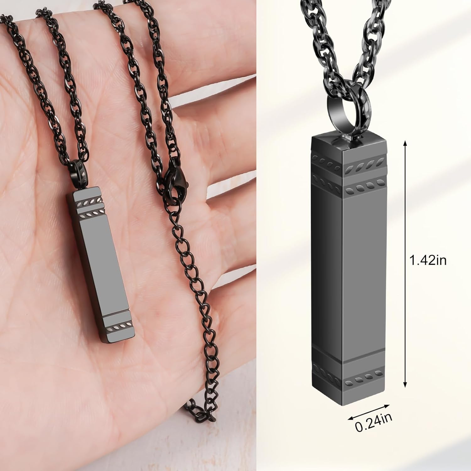 Cremation Jewelry for Ashes Stainless Steel Urn Necklace for Ashes Locket Necklace for Ashes Memorial Gift - Image 3